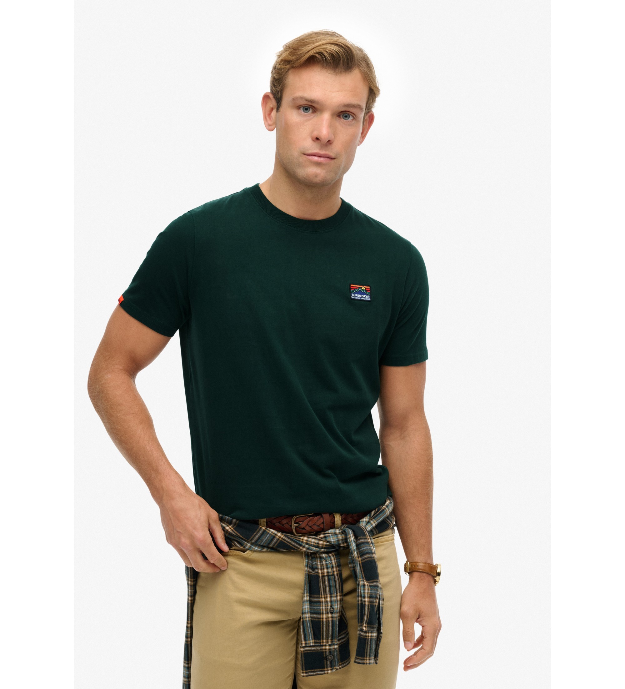 Superdry für Herren. M1012239A Great Outdoors Emb Entspanntes T-shirt grün (L), Lässig, Baumwolle, Kurzarm