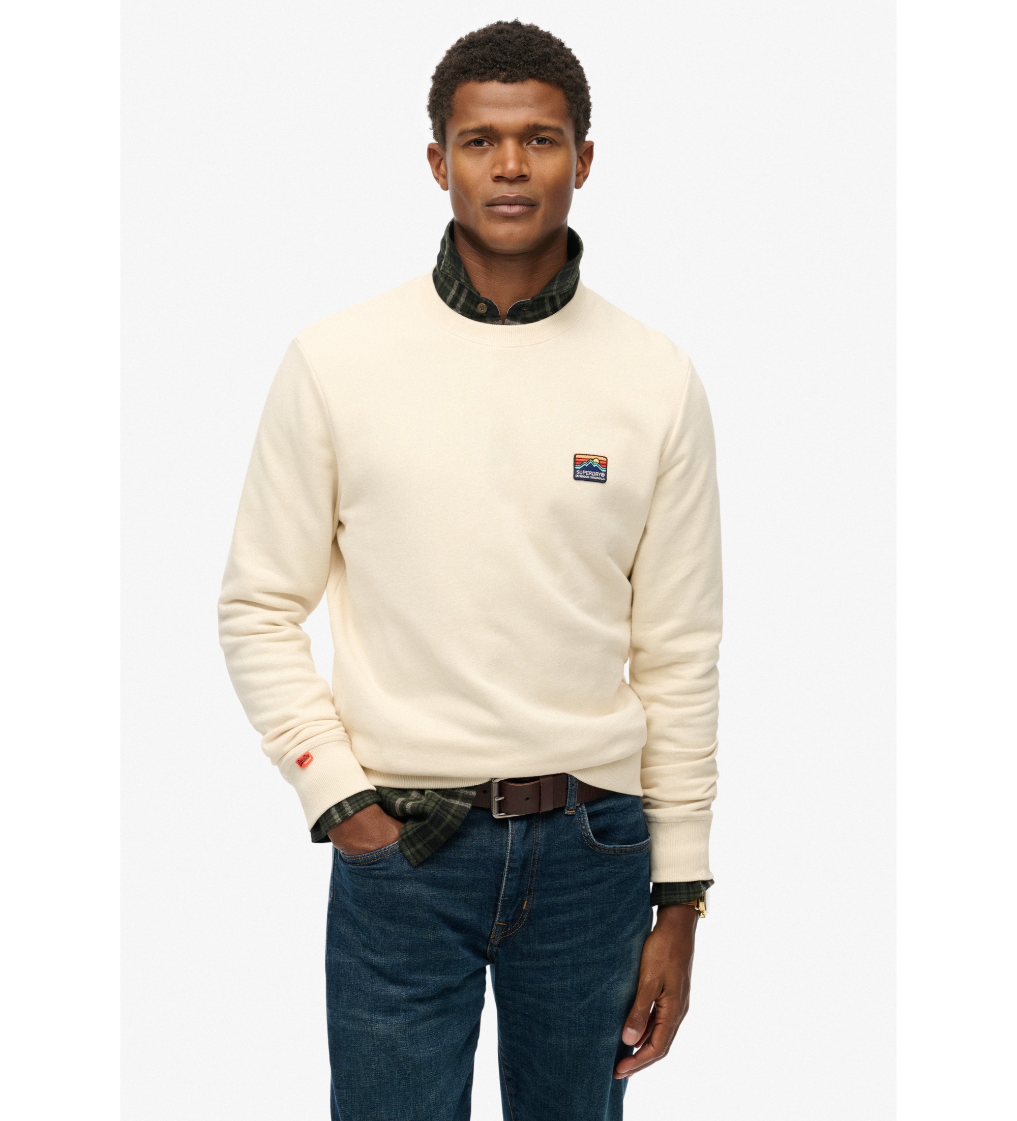 Superdry für Herren. M2014242A Great Outdoors beige Sweatshirt (L), Lässig, Baumwolle