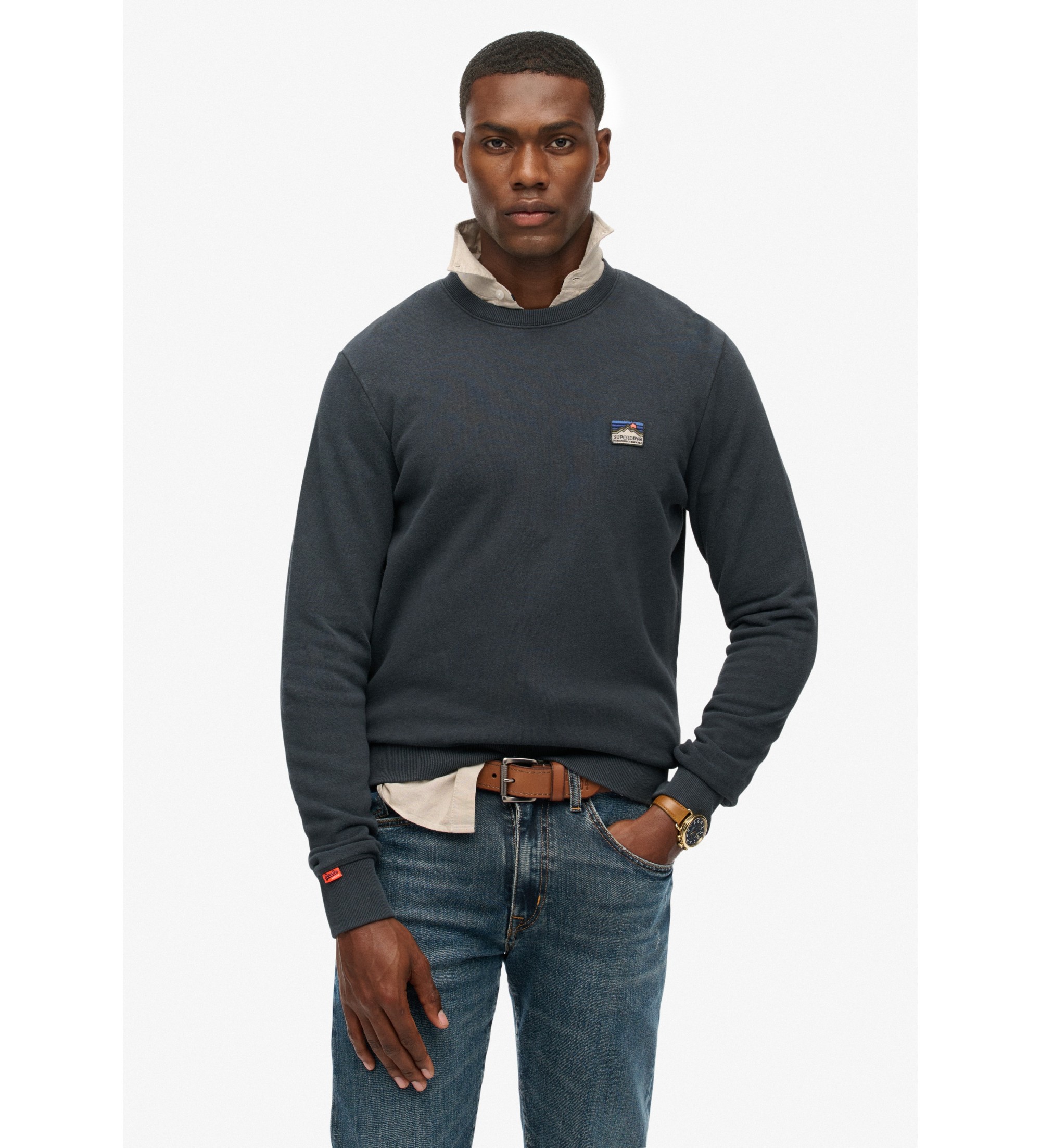 Superdry für Herren. M2014242A Great Outdoors Sweatshirt navy (L), Lässig, Baumwolle, Marine