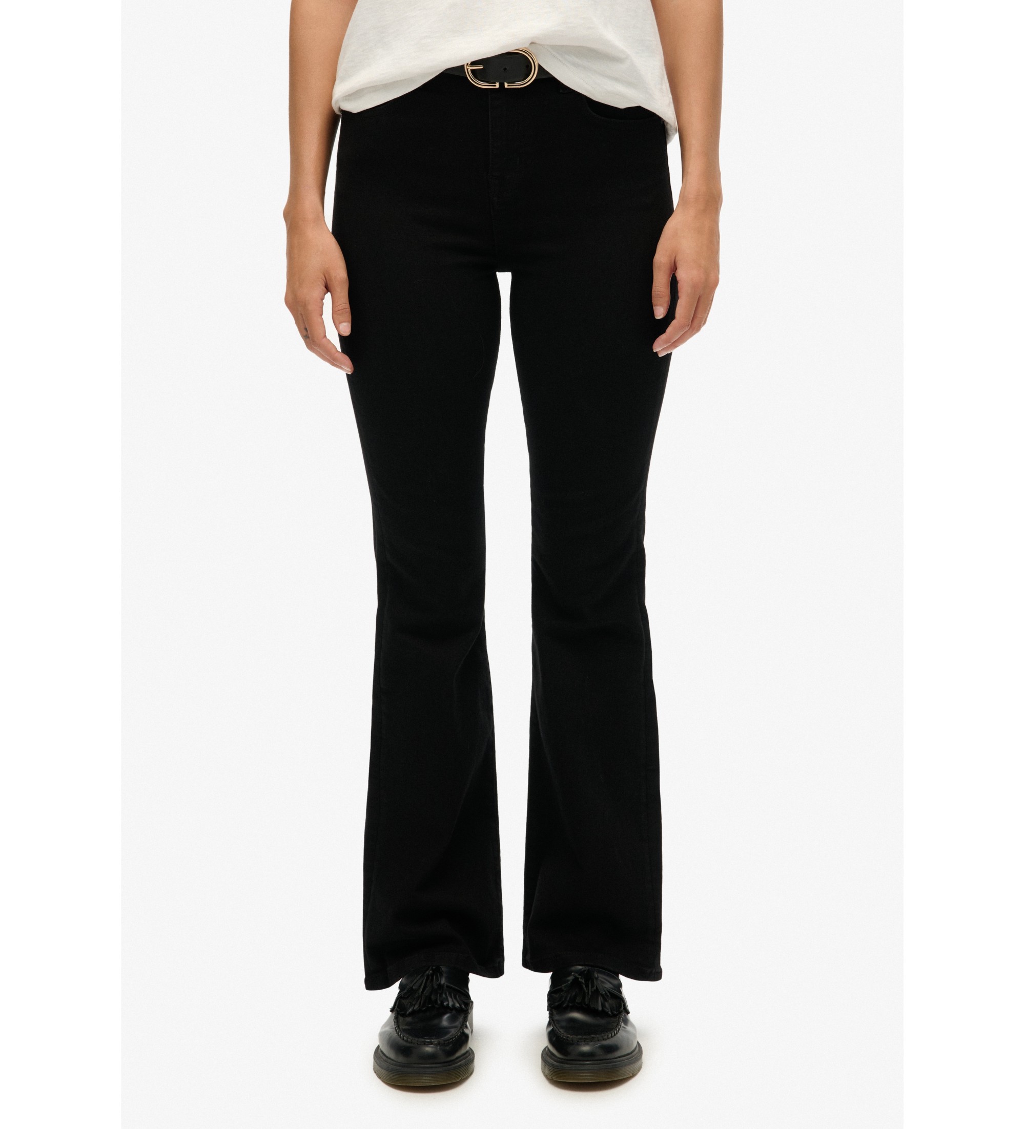 Superdry für Damen. W7011261A Jeans High Rise Flare schwarz (30/30), Lässig, Baumwolle