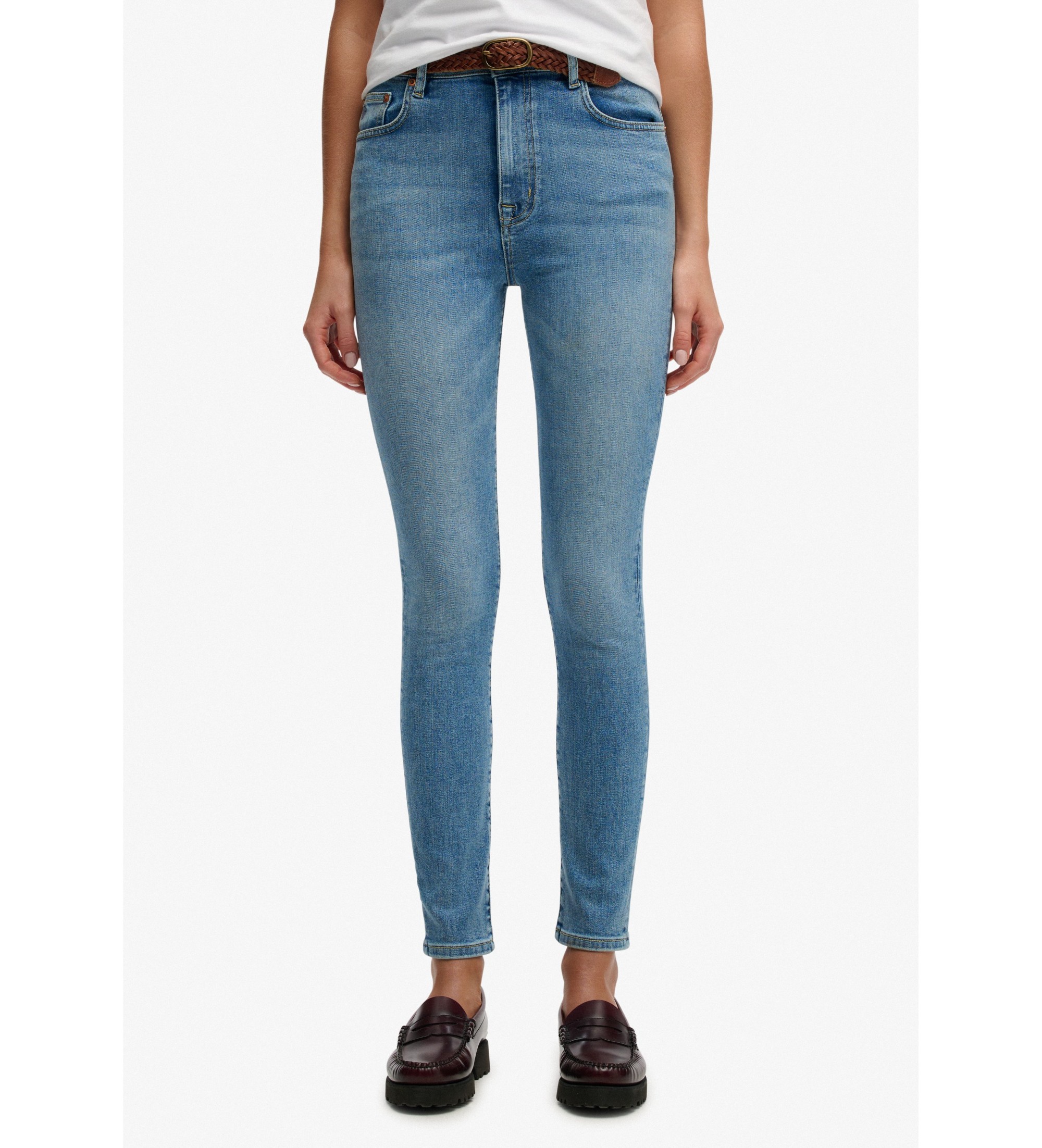 Superdry für Damen. W7011257A Jeans High Rise Skinny blau (30/32), Lässig, Baumwolle, Denim