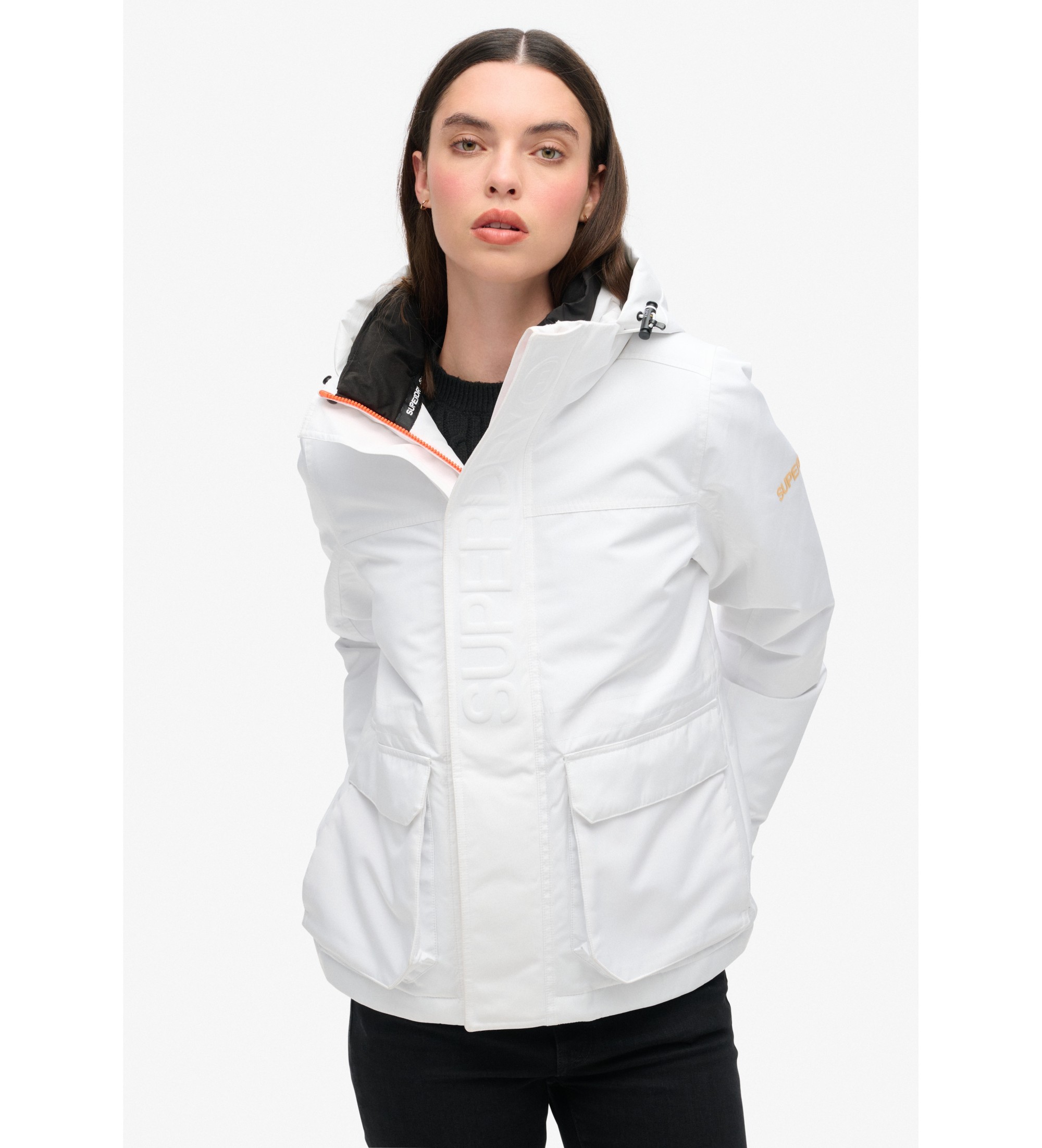 Superdry für Damen. W5011742A Ultimate Windbreaker JKT weiß (M), Lässig, Recyceltes Polyester, Nachhaltig