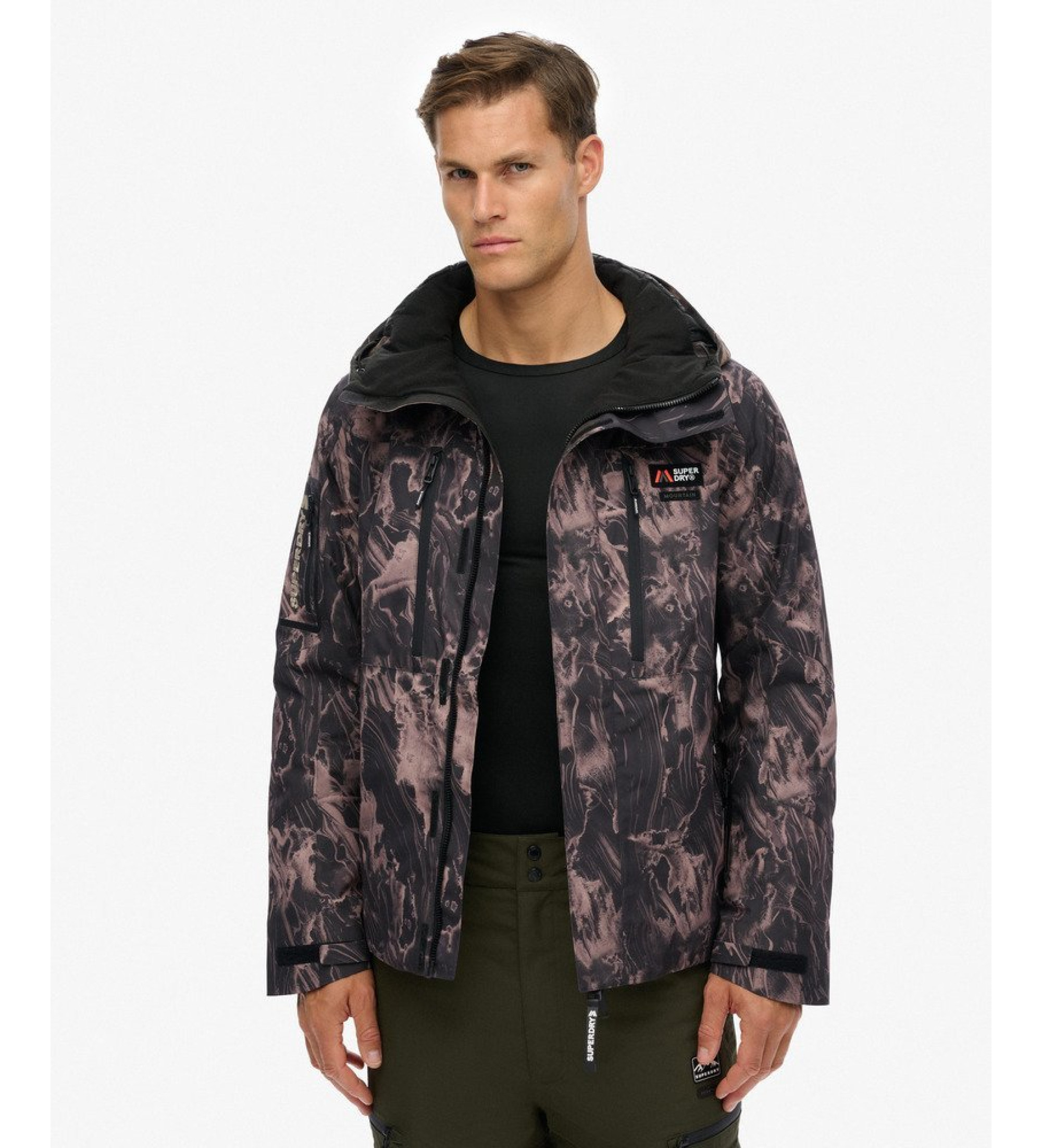 Superdry für Herren. MS110190A Ski Shell Jacke braun, schwarz (XL), Lässig, Sportlich, Schnee, Recyceltes Polyester, Nachhaltig