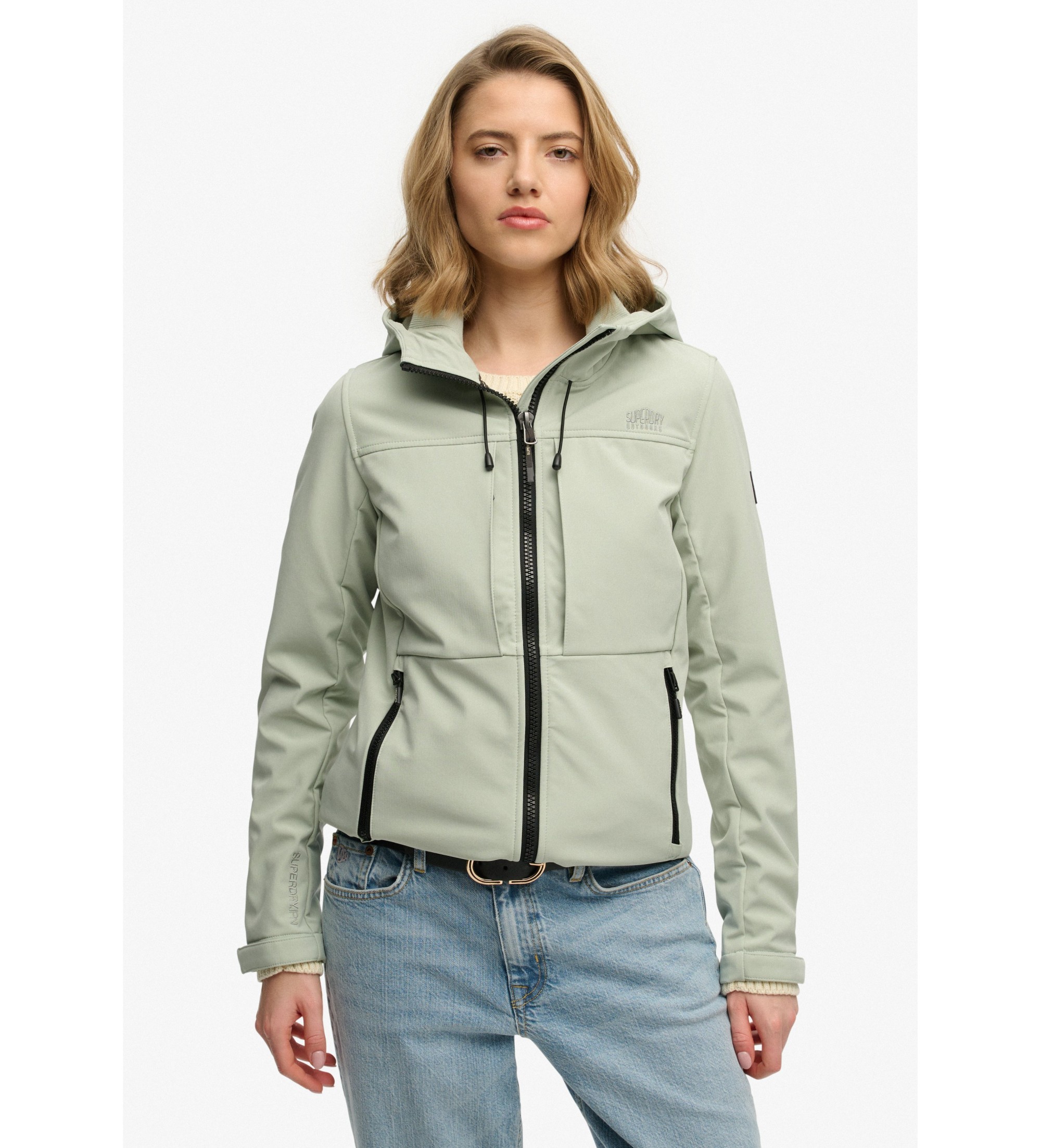 Superdry für Damen. W5012069A Klassische Trekker-Jacke Grün (XS), Lässig, Recyceltes Polyester, Nachhaltig