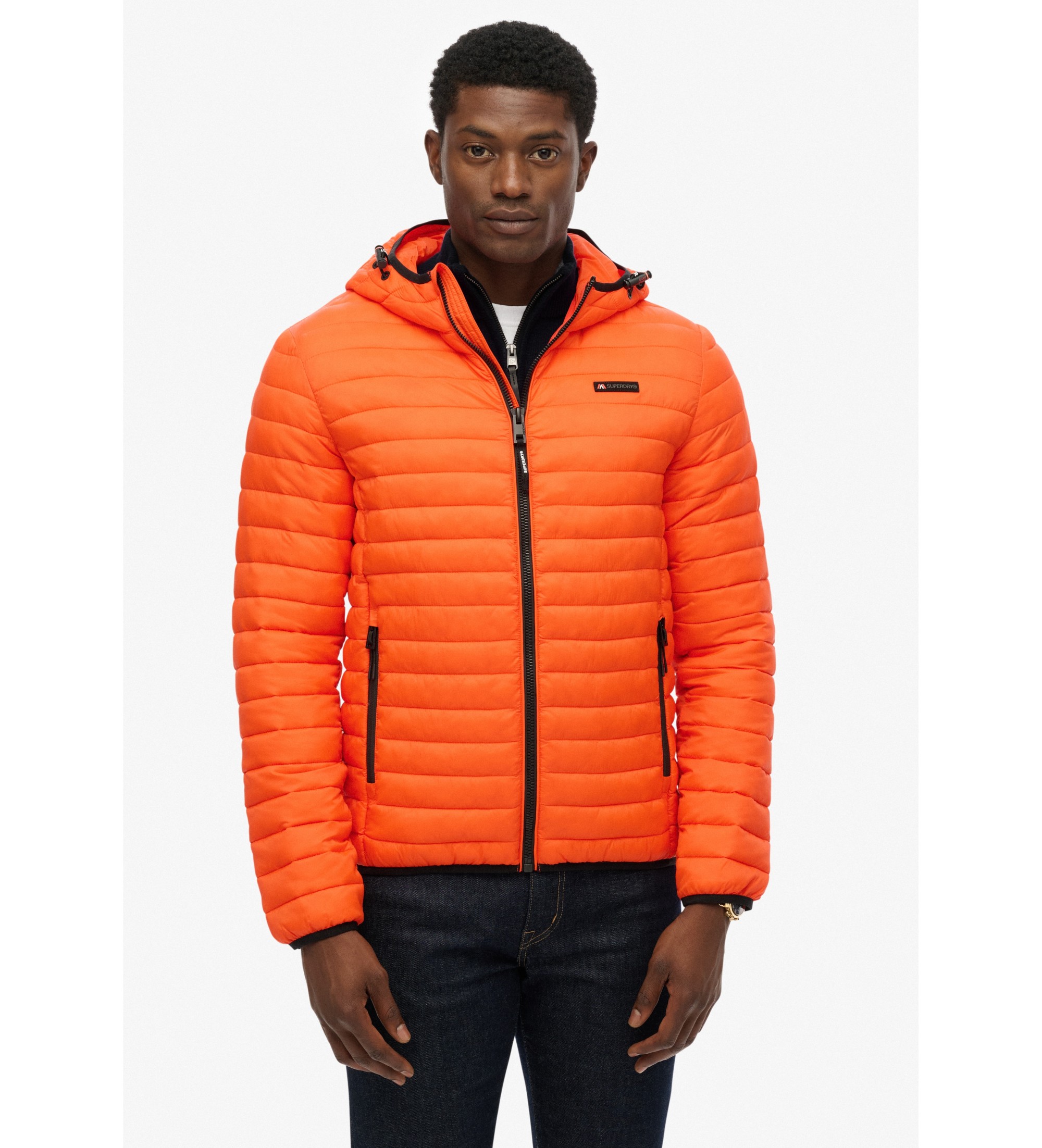 Superdry für Herren. M5012286A Kapuzenjacke Fuji Lite orange (L), Lässig, Polyester