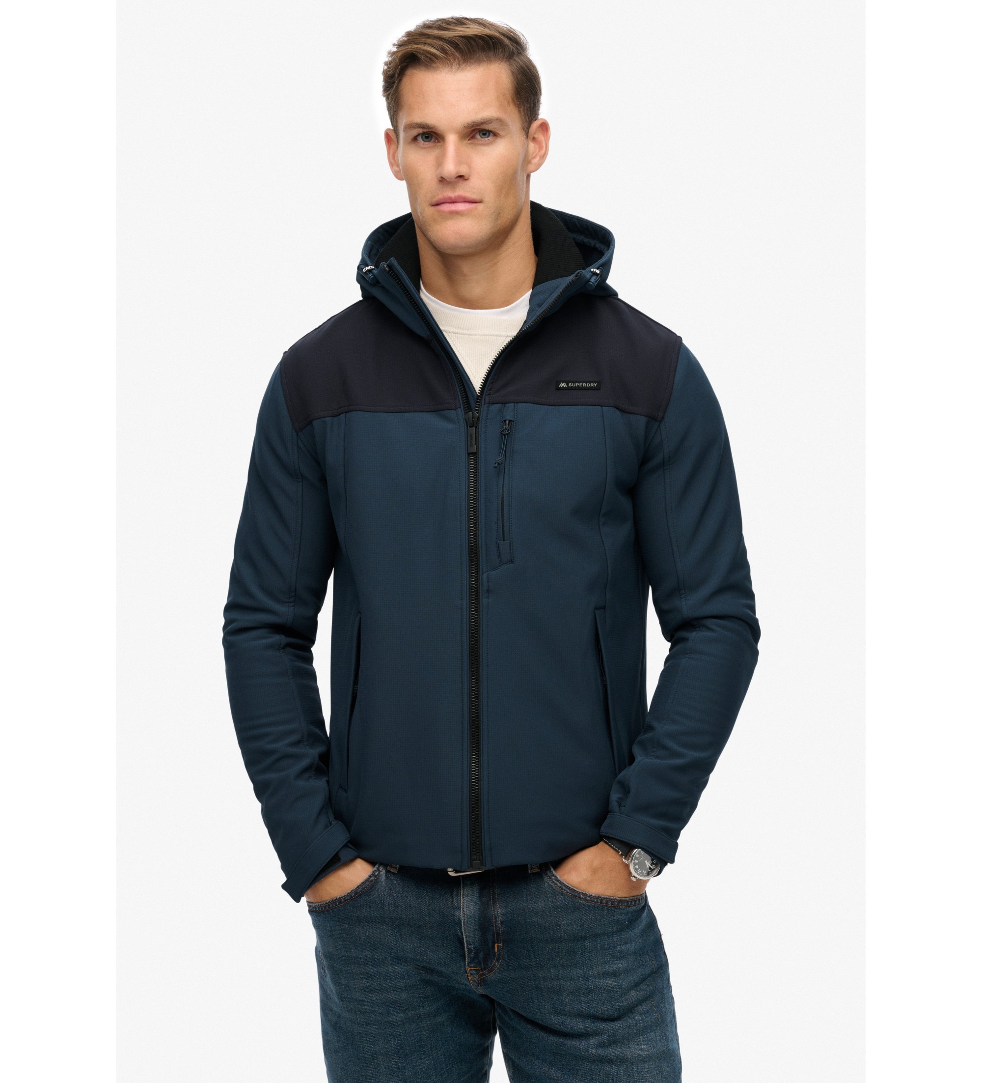 Superdry für Herren. M5012254A Softshelljacke Tech Trekker navy (S), Lässig, Polyester, Marine