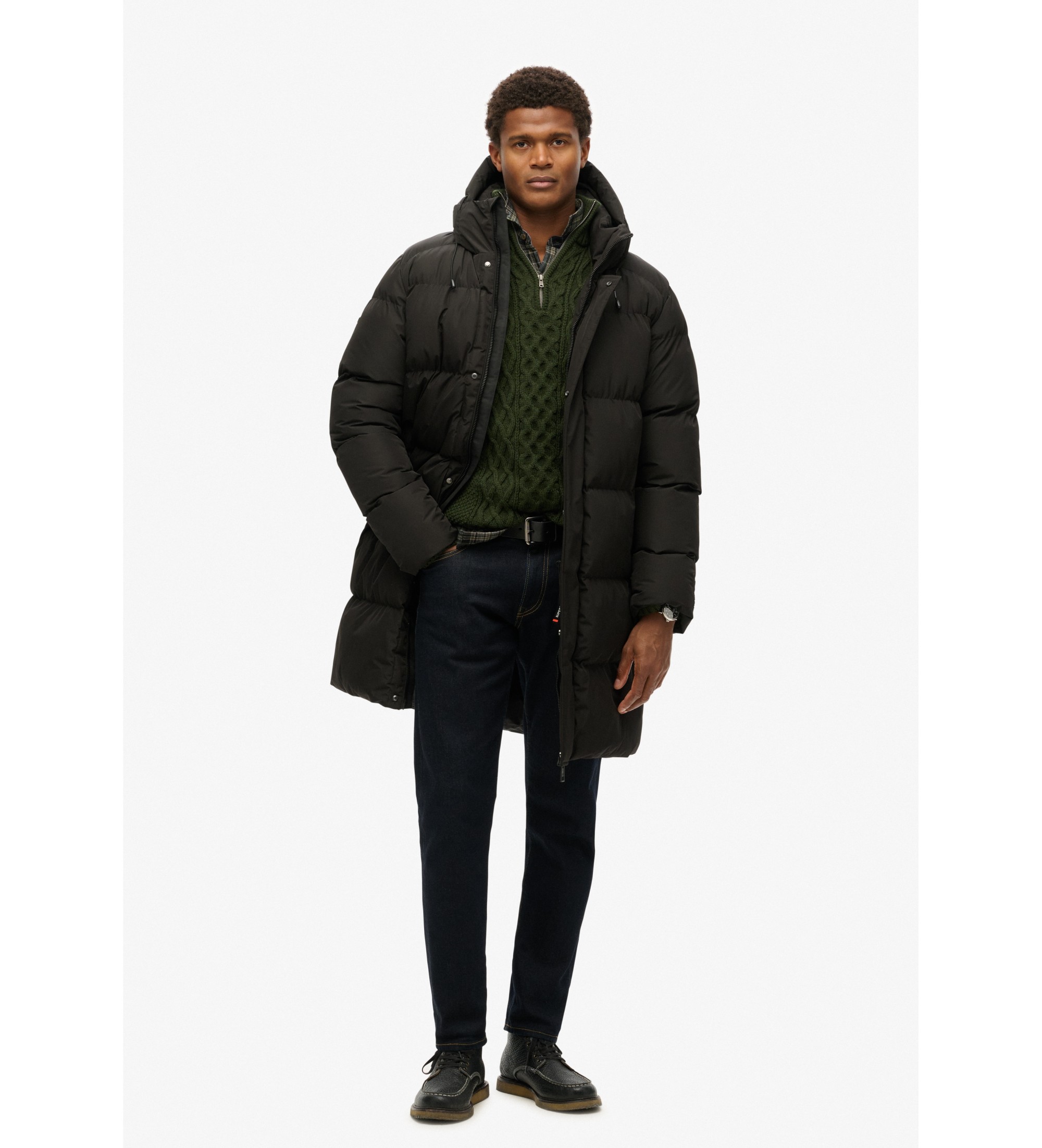 Superdry für Herren. M5011917A Sport Steppjacke mit Kapuze Sport schwarz (XXL), Lässig, Recyceltes Polyester, Nachhaltig