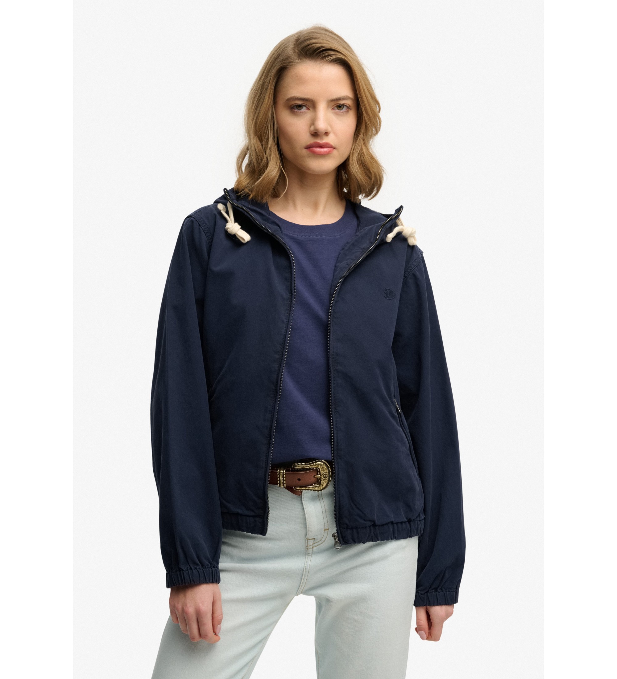 Superdry für Damen. W5012085A Gewaschene Twilljacke navy (S), Lässig, Baumwolle, Marine