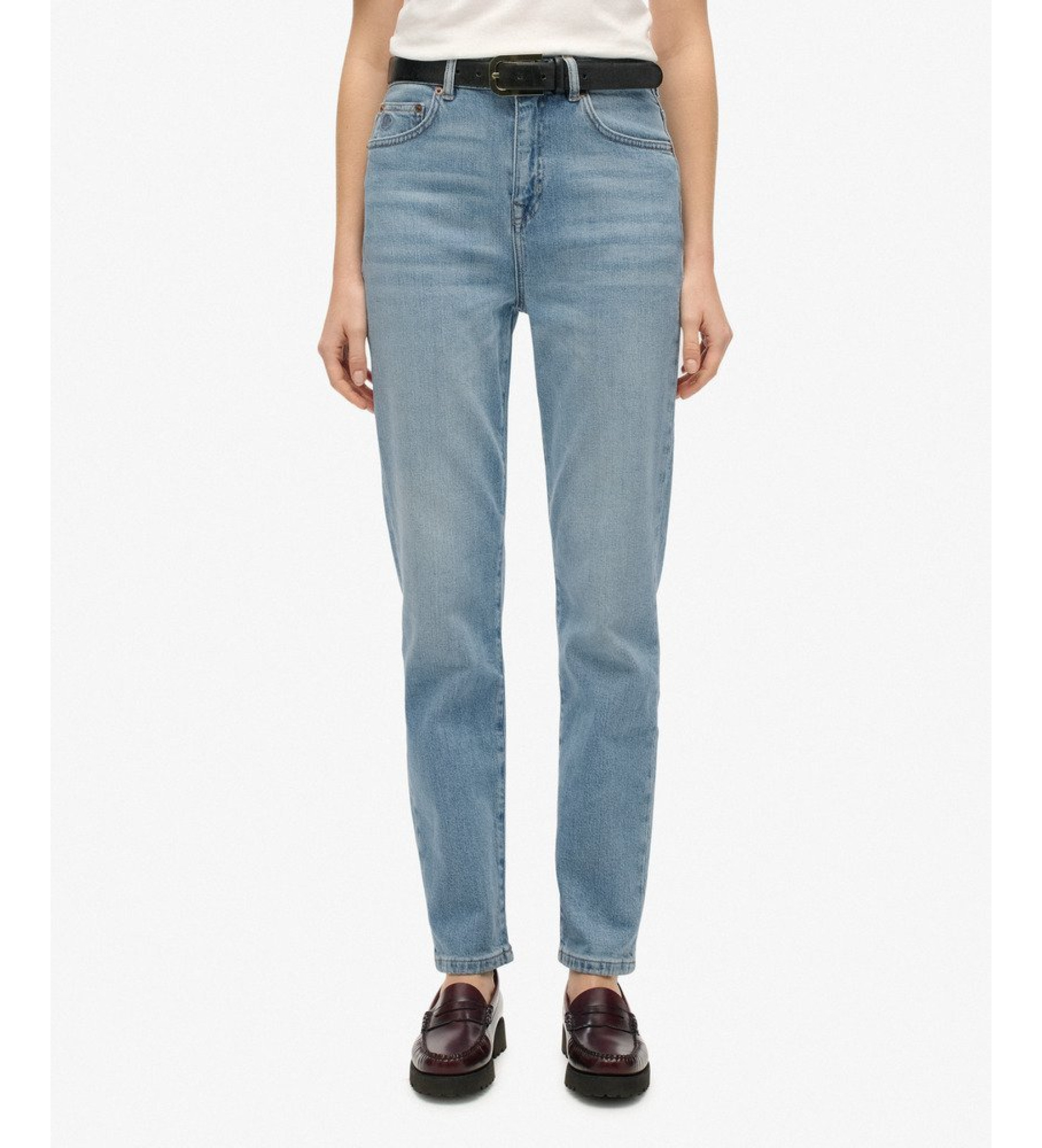 Superdry für Damen. W7011263A Jeans High Rise Mom blau (26/32), Lässig, Baumwolle, Denim
