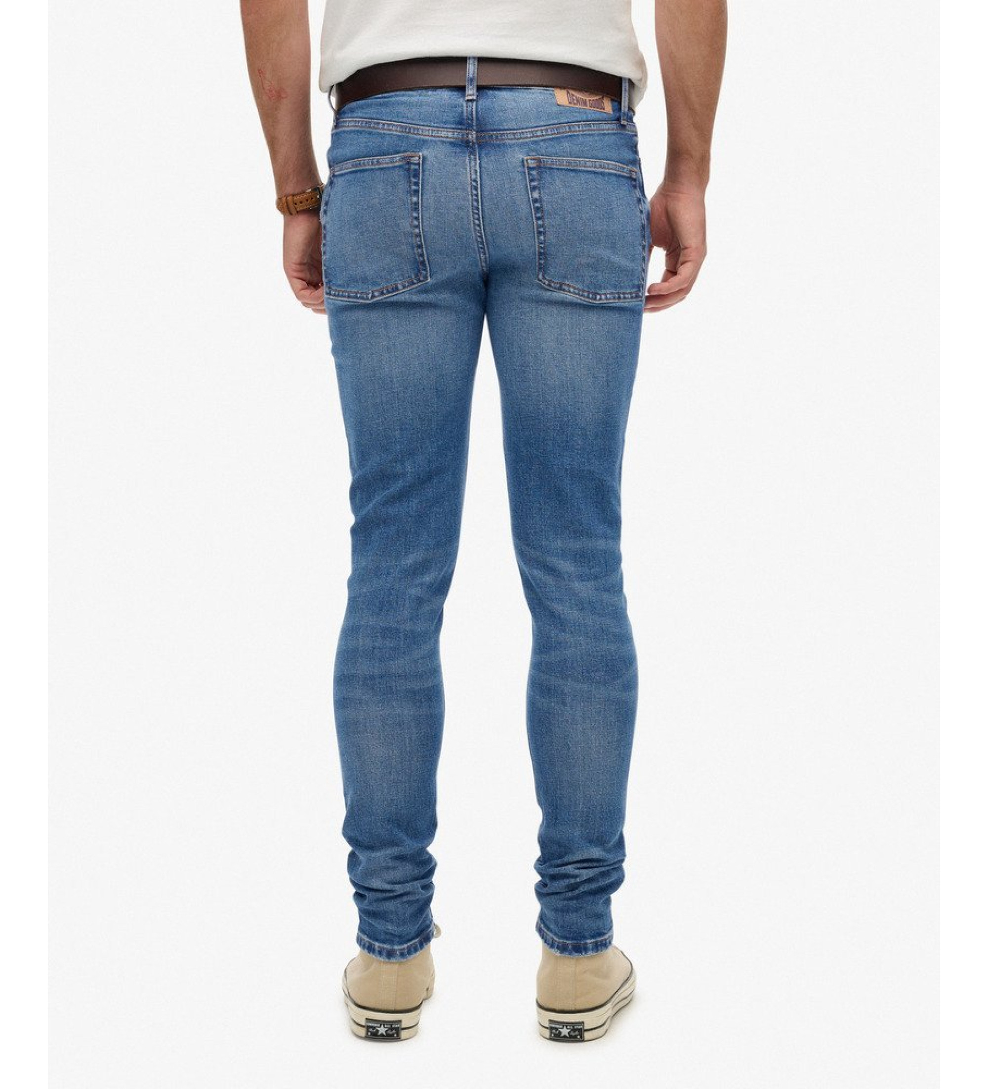 Superdry für Herren. M7011420A Blaue Skinny-Jeans im Vintage-Look (36/34), Lässig, Baumwolle, Denim