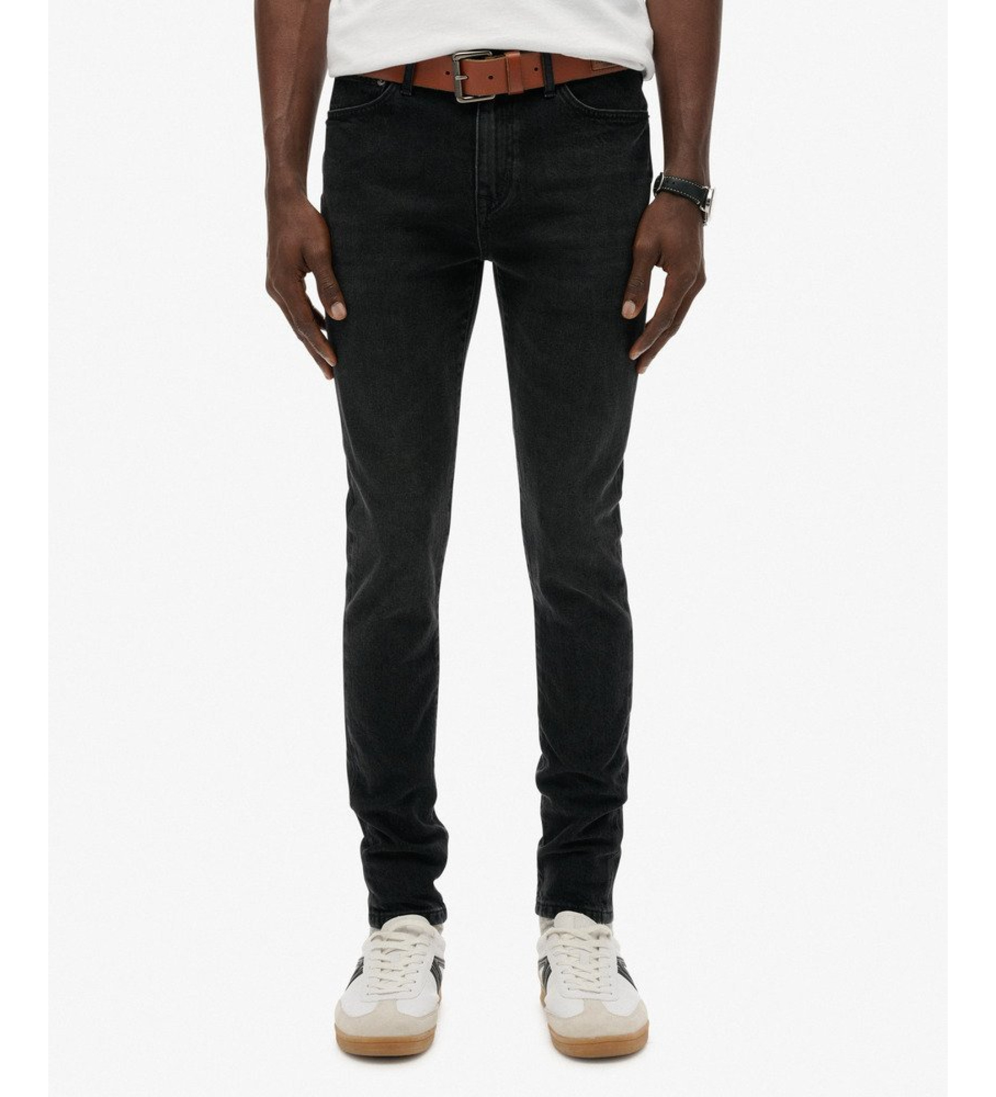Superdry für Herren. M7011420A Vintage Skinny Jeans schwarz (30/30), Lässig, Baumwolle