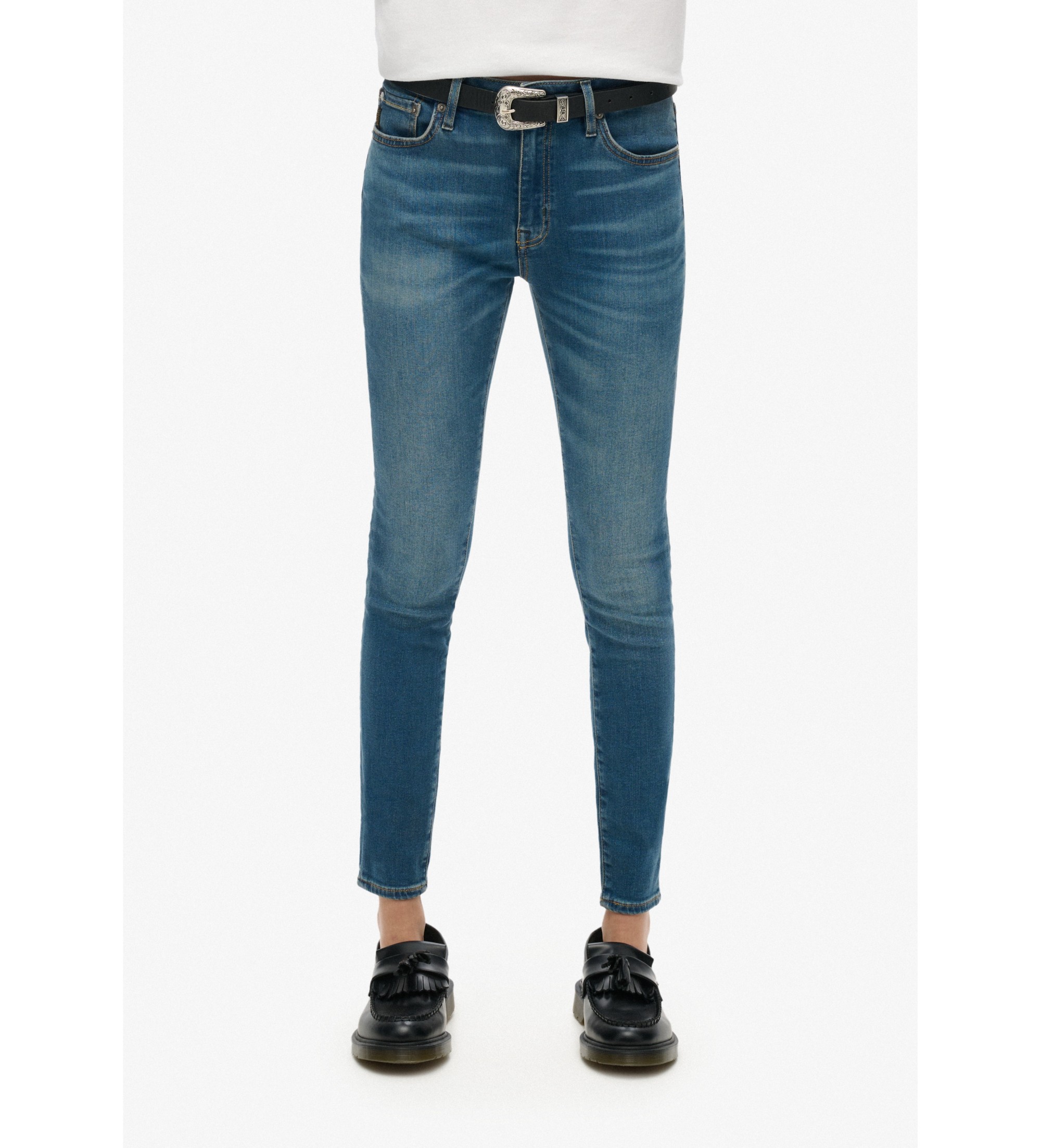 Superdry für Damen. W7010798A Mitteltaillierte Jeans aus Bio-Baumwolle Vintage Blue (26/32), Blau, Lässig, Denim, Nachhaltig