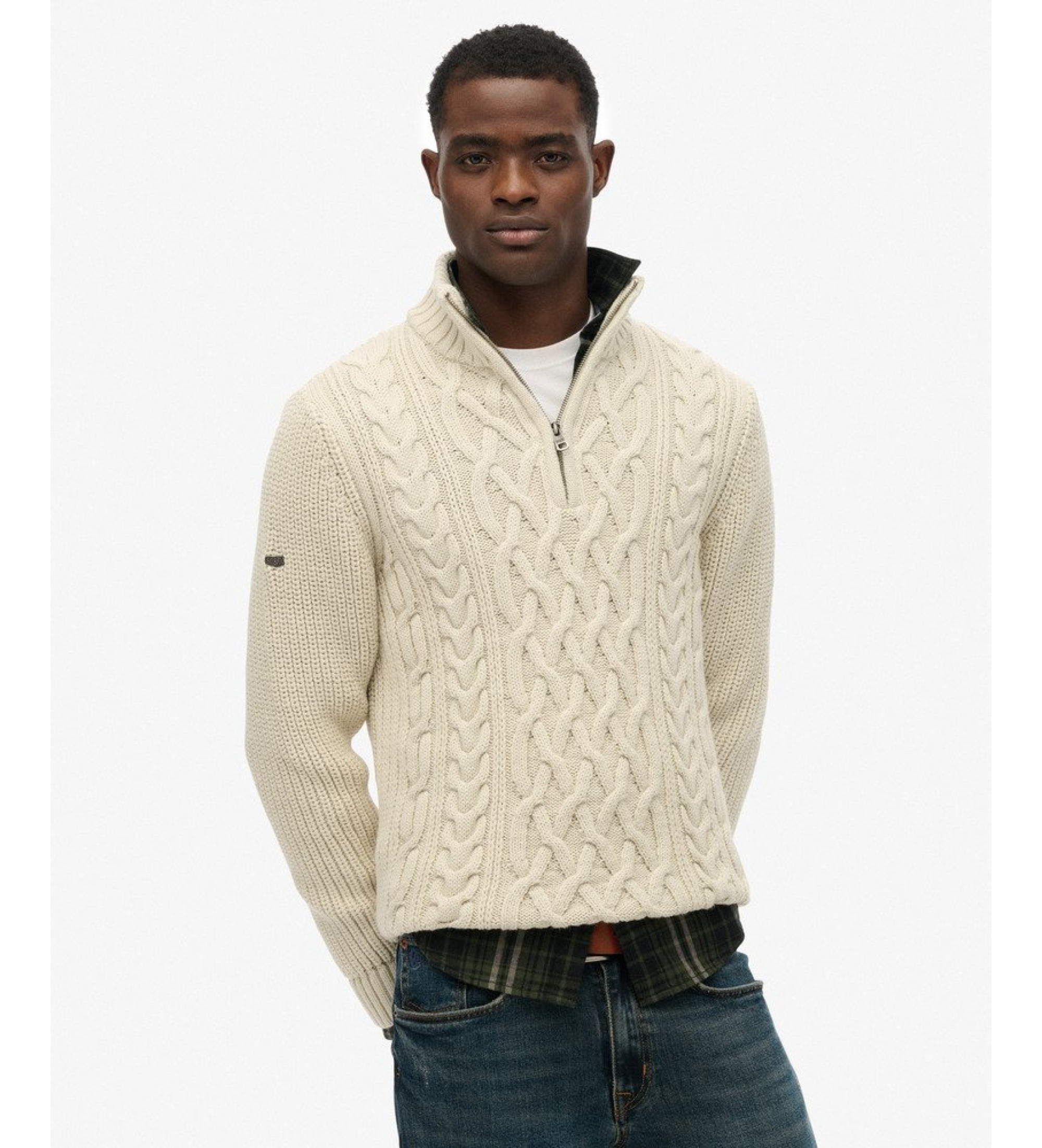 Superdry für Herren. M6110698A Jacob beige Pullover (L), Lässig, Acryl, Langarm