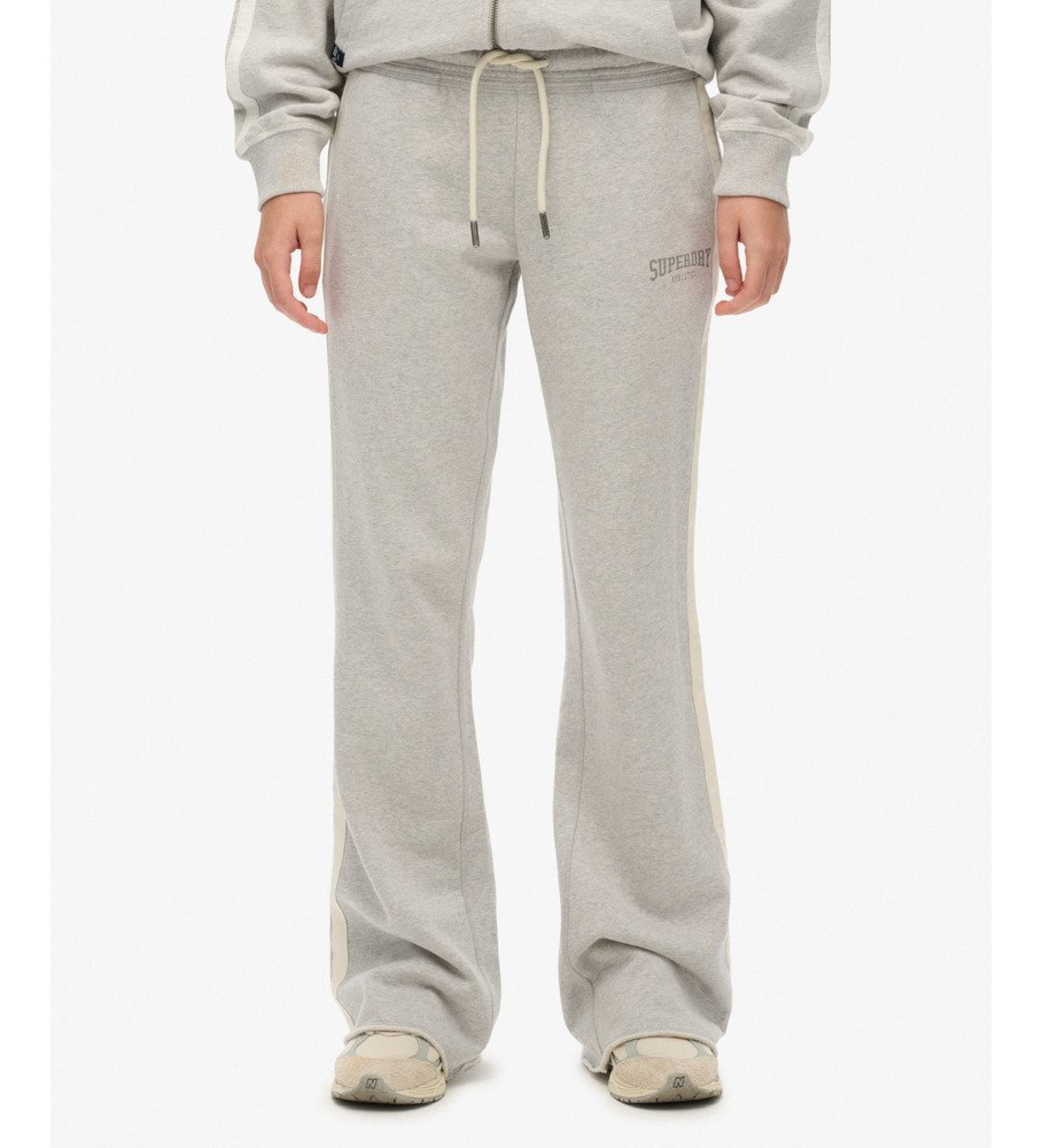 Superdry für Damen. W7011279A Jogger Athletic Stripe Flare Jogger-Hose grau (L), Lässig, Baumwolle