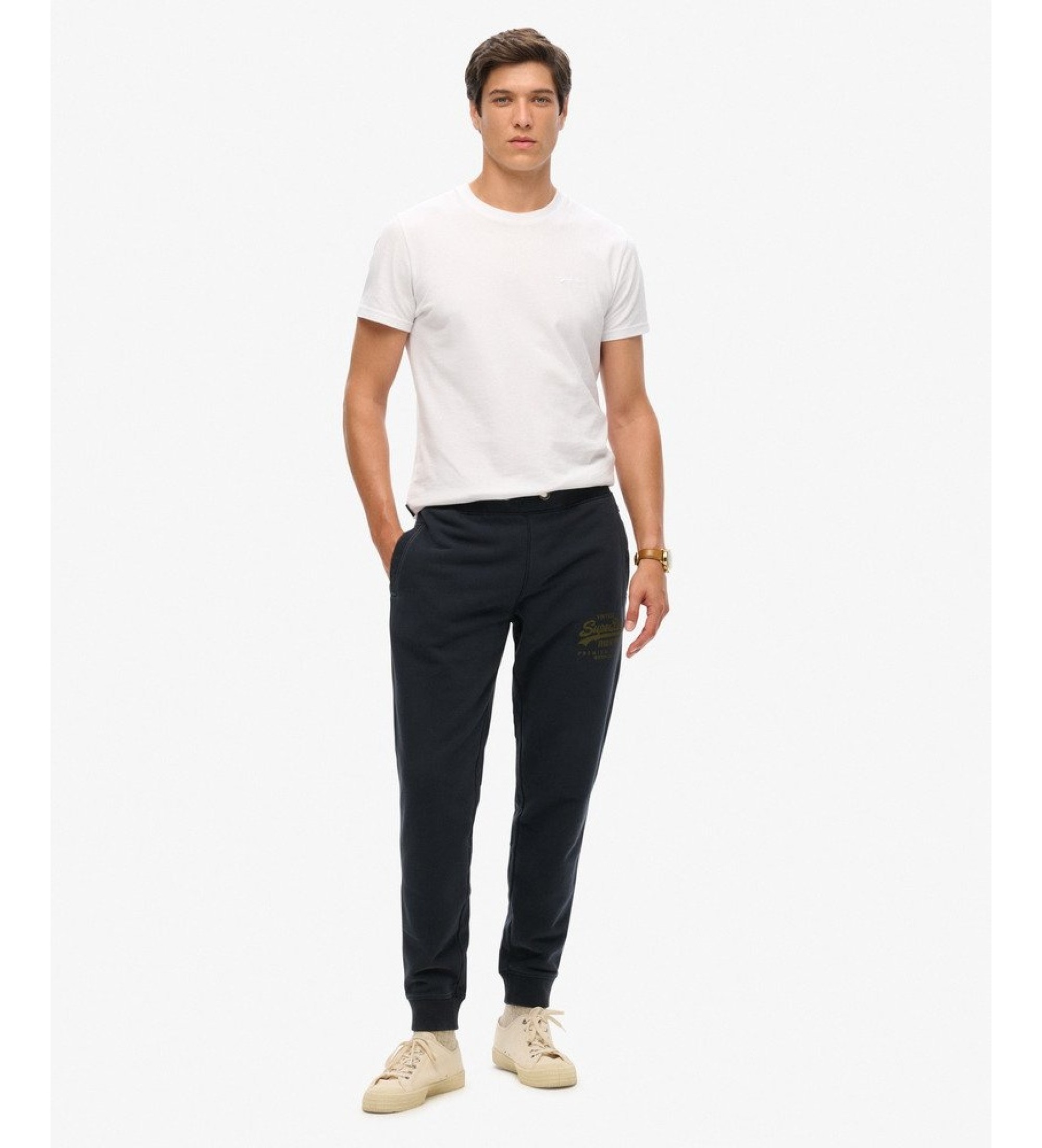 Superdry für Herren. M7011391A Jogger-Hose Classic marineblau (XL), Lässig, Baumwolle