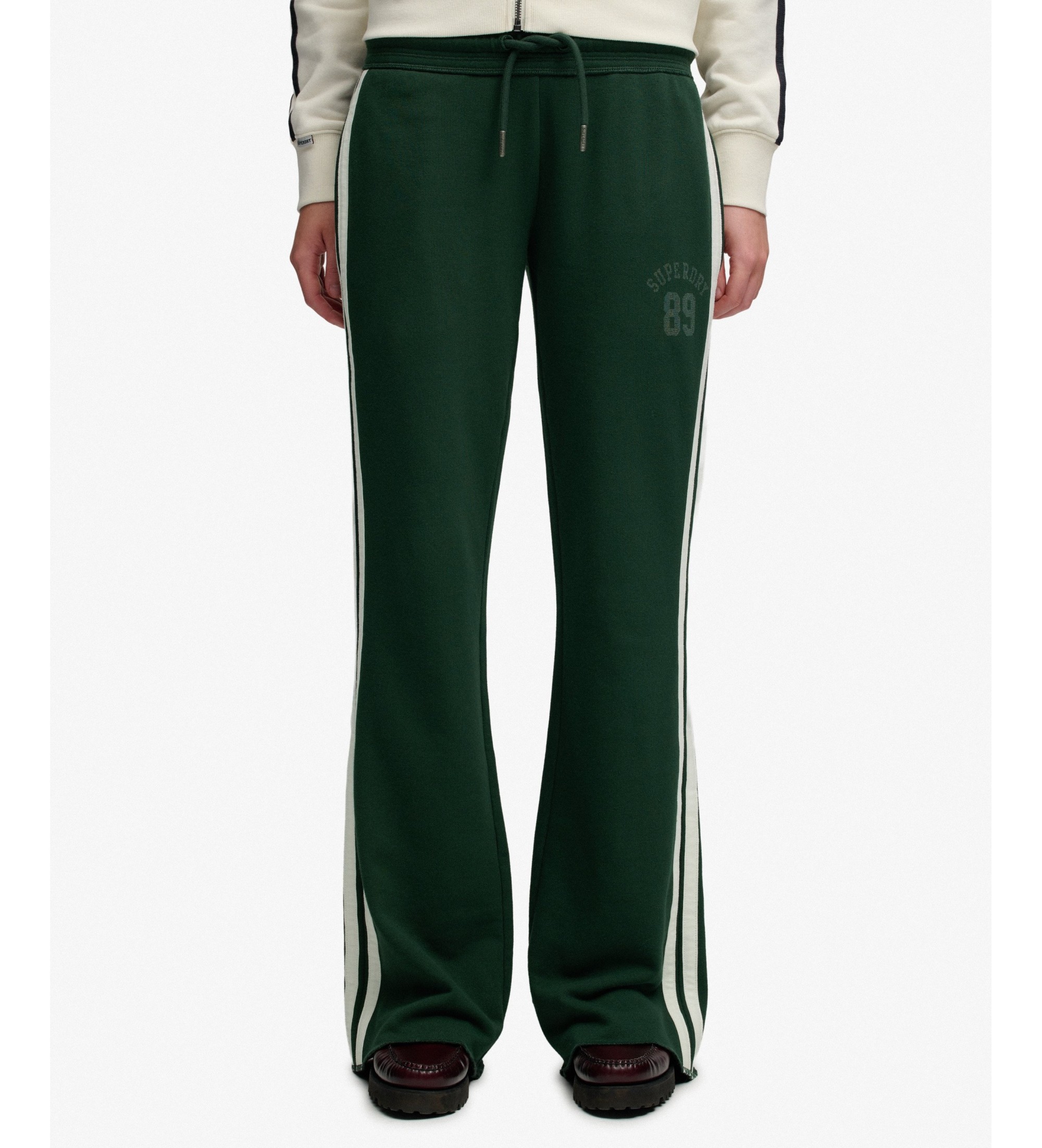 Superdry für Damen. W7011308A Jogginghose ESS Stripe Flare grün (S), Lässig, Baumwolle
