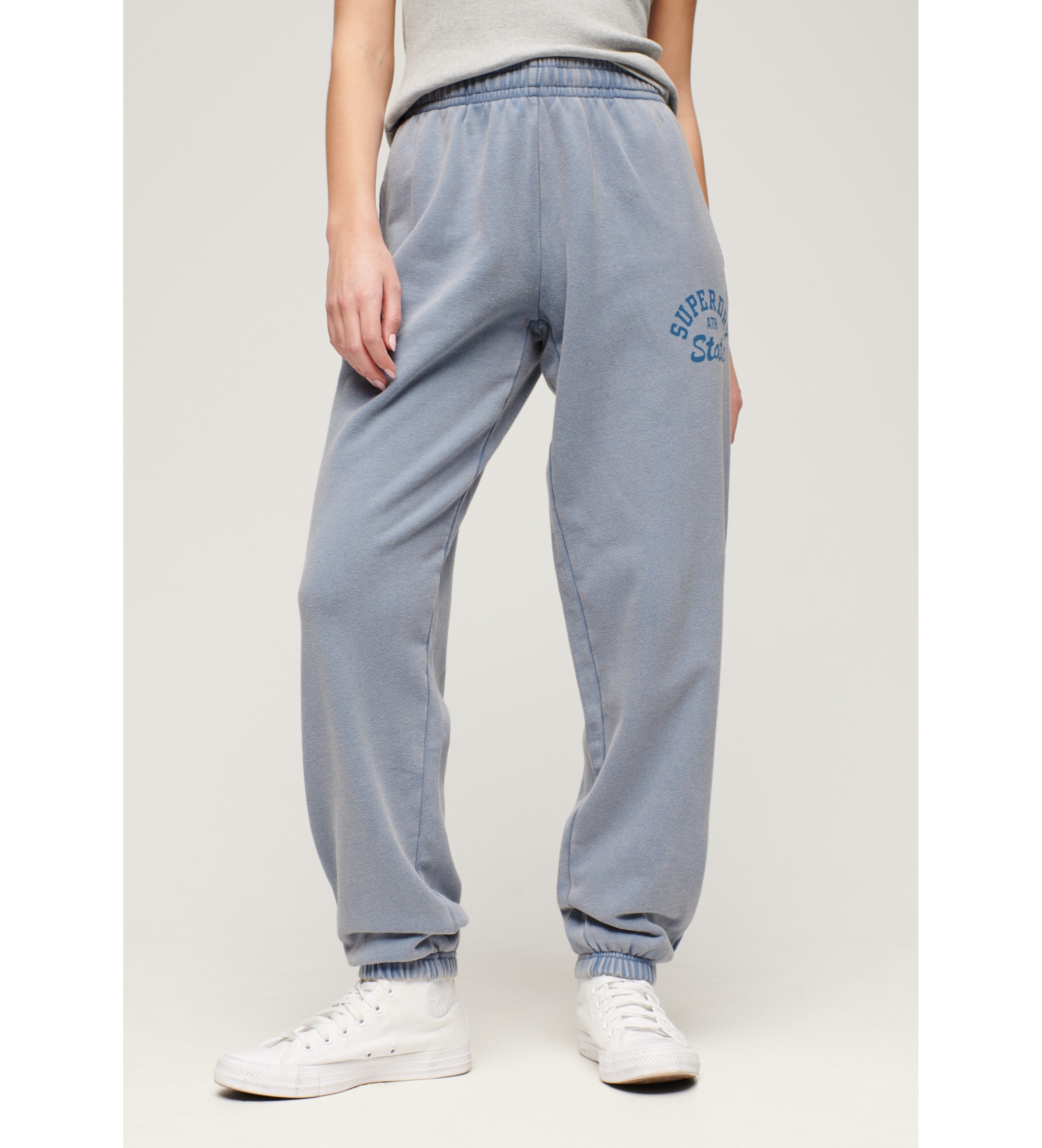 Superdry für Damen. W7011072A Blau gewaschene Vintage-Joggerhose (M), Lässig, Baumwolle