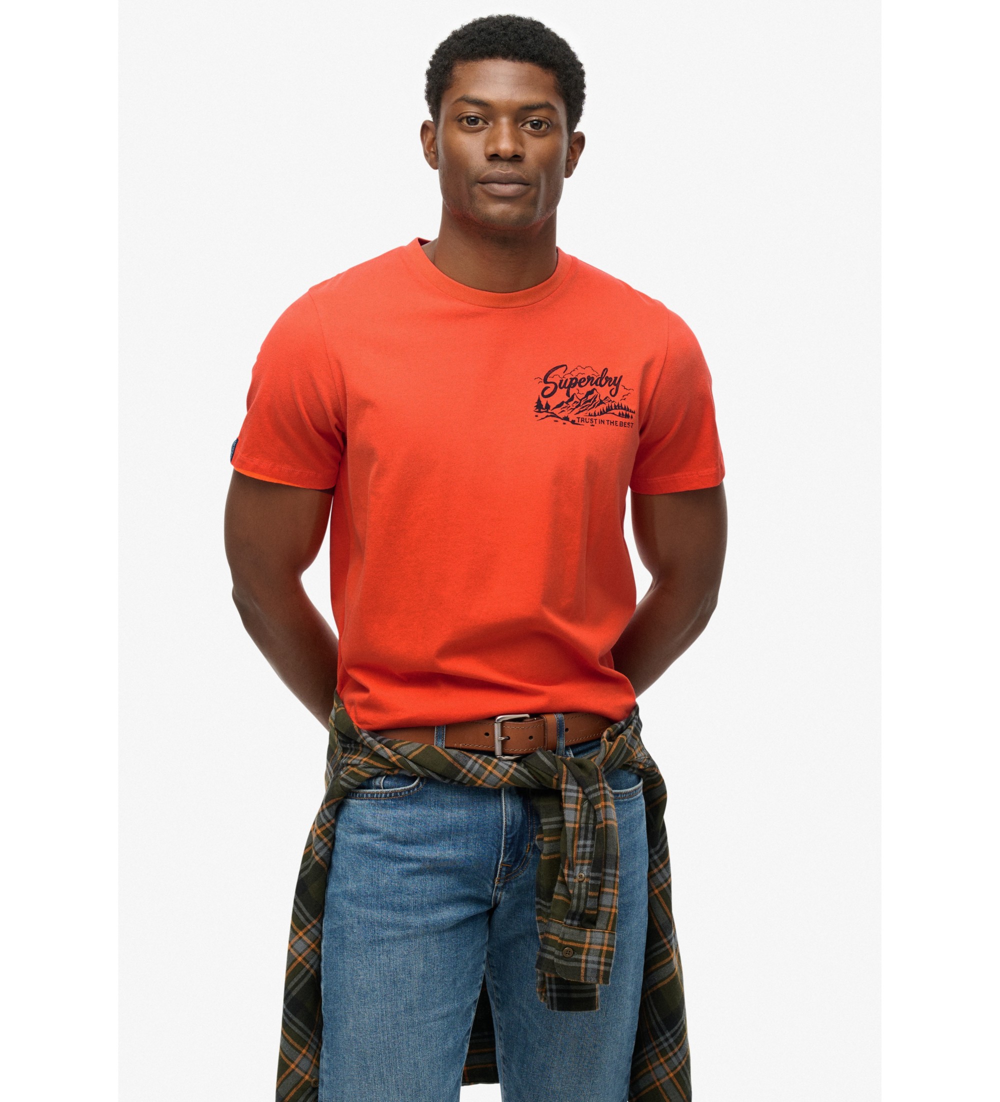 Superdry für Herren. M1012241A LoFi Outdoors Entspanntes T-Shirt rot (M), Lässig, Baumwolle, Kurzarm