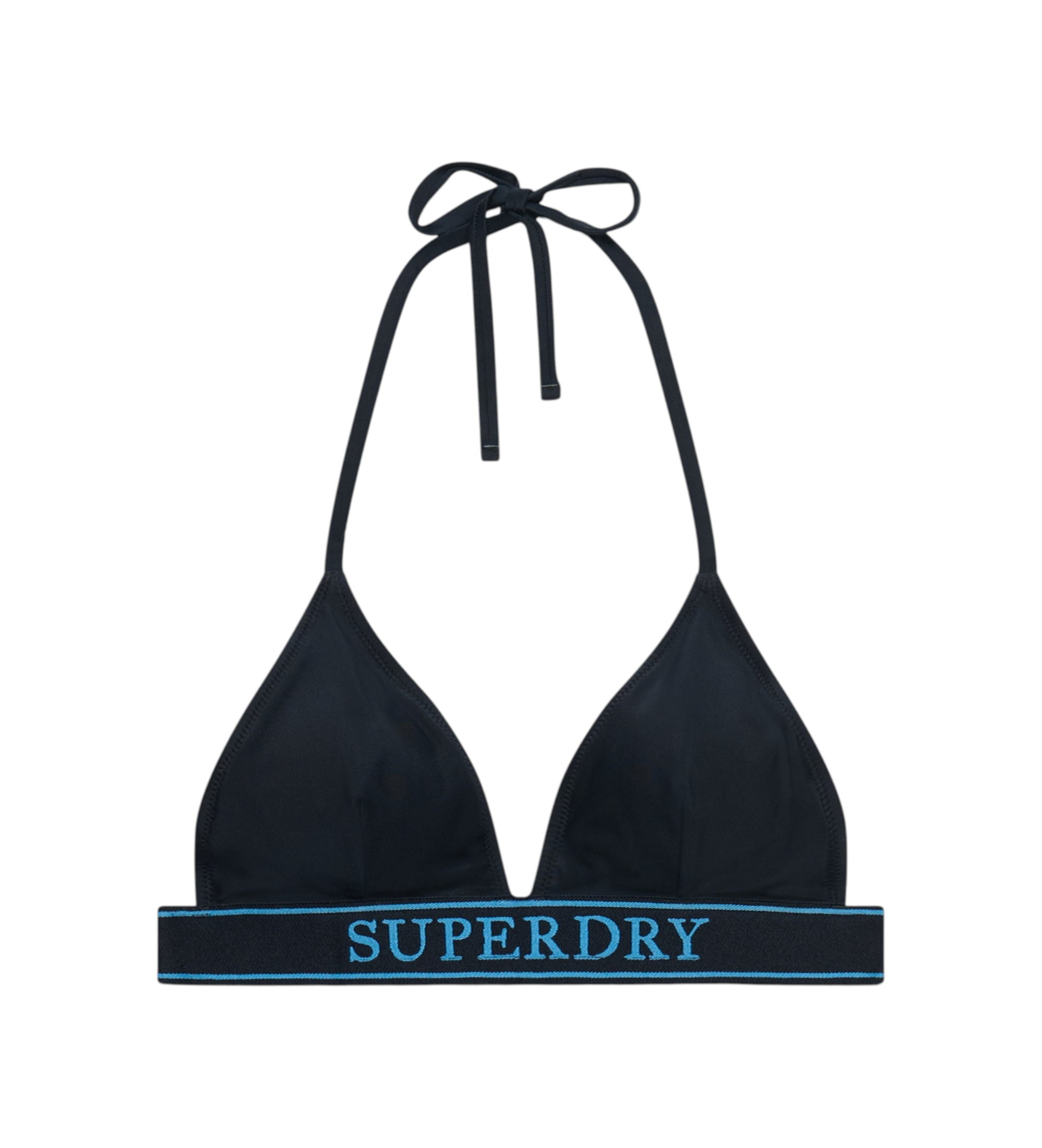 Superdry für Damen. W3010464A Bikini-Triangel Logo Marine (M), Strandbekleidung, Recyceltes Polyester