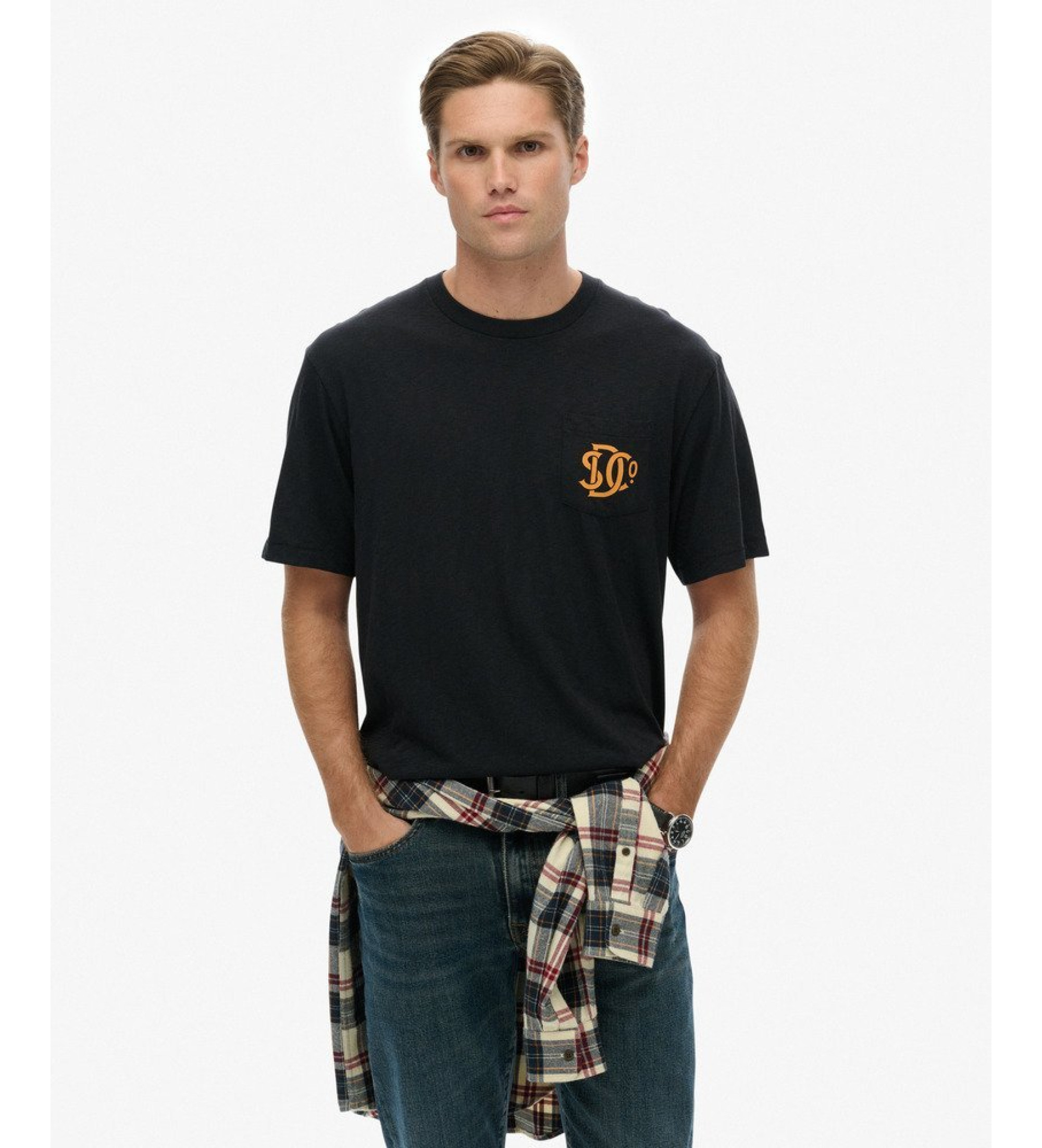 Superdry für Herren. M1012288A Merchant Grafik-T-Shirt schwarz (M), Lässig, Baumwolle, Kurzarm