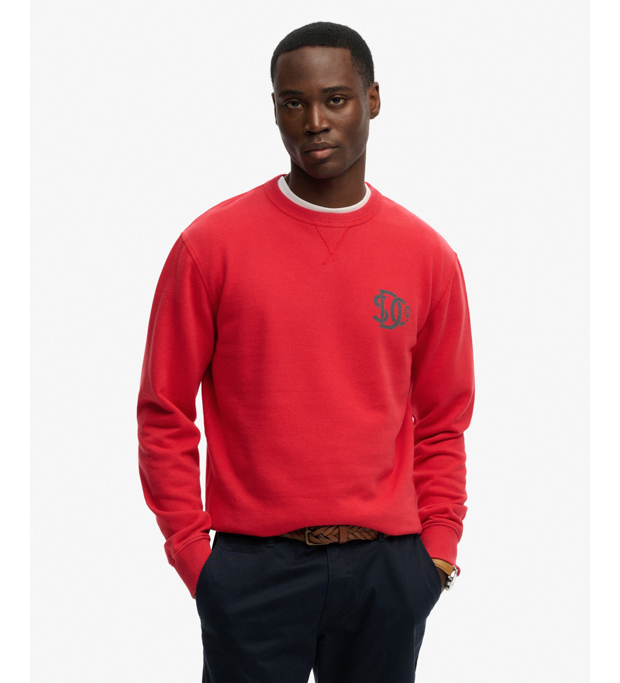 Superdry für Herren. M2014491A Merchant Sweatshirt rot (M), Lässig, Baumwolle