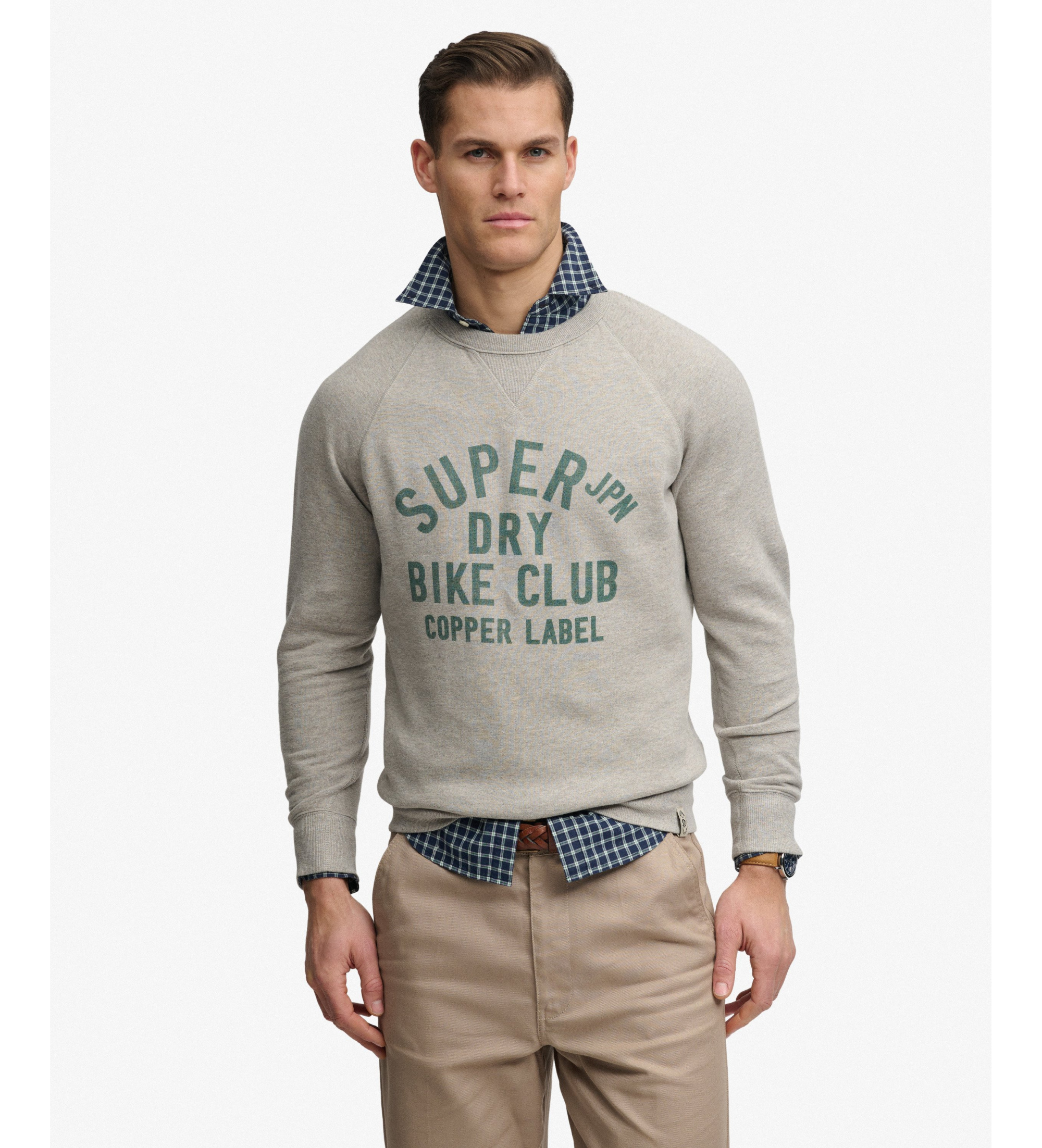Superdry für Herren. M2014474A Merchant Sweatshirt grau (L), Lässig, Baumwolle