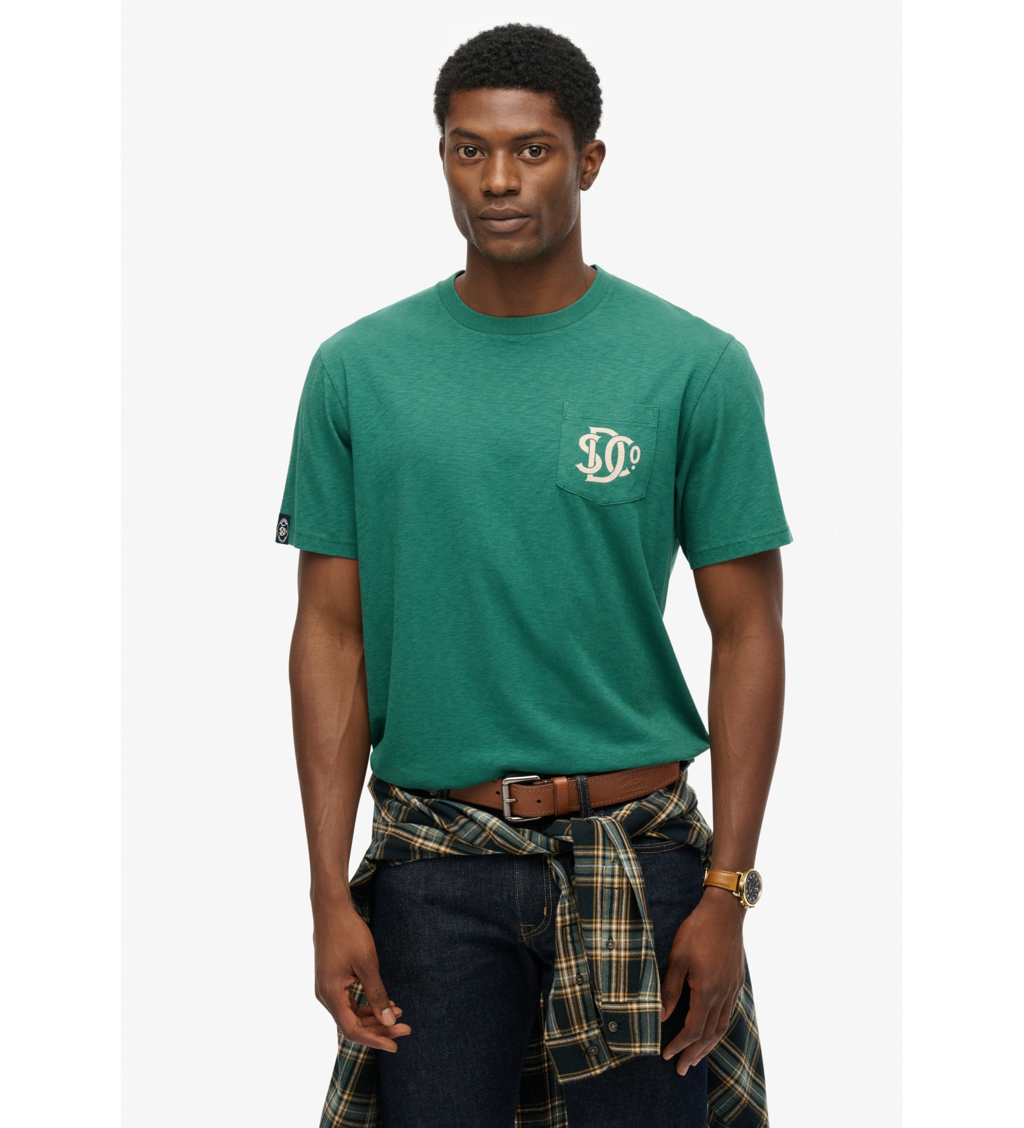 Superdry für Herren. M1012288A Merchant Grafik-T-Shirt grün (S), Lässig, Baumwolle, Kurzarm