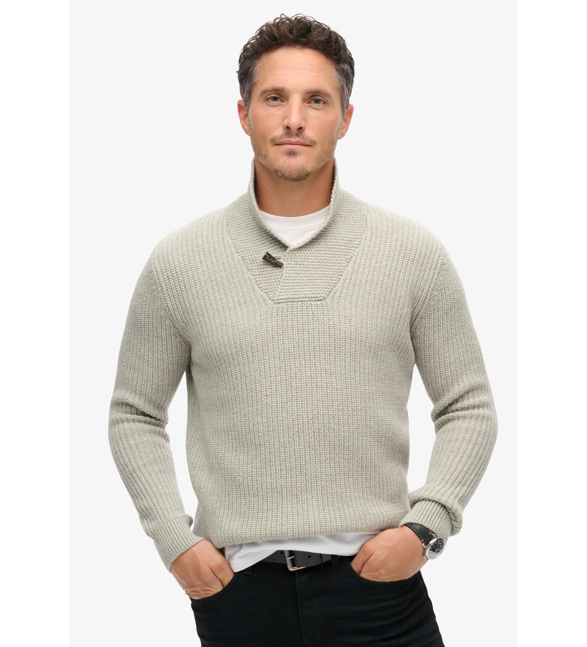 Superdry für Herren. M6110626A Merchant Store grauer Pullover (S), Lässig, Acryl
