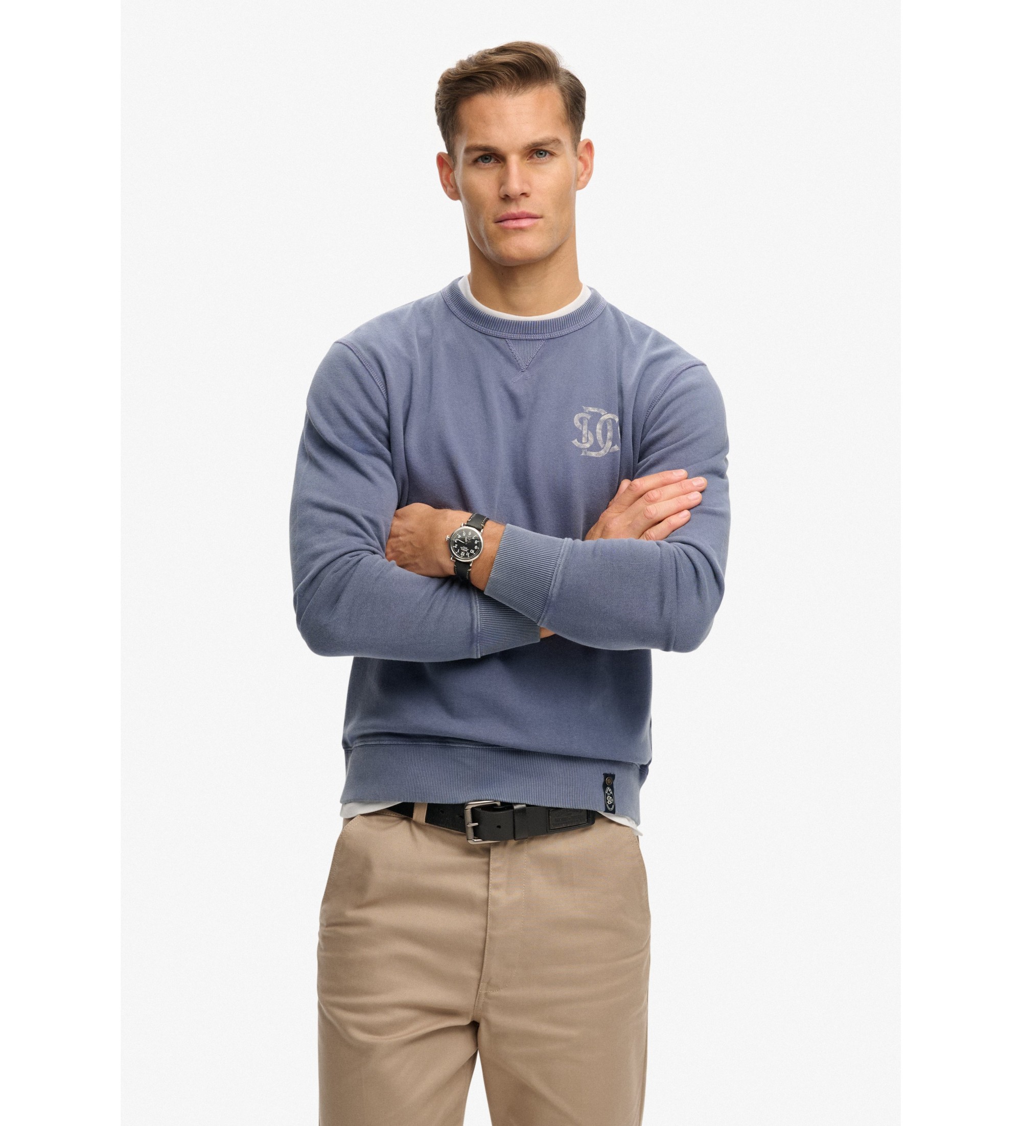 Superdry für Herren. M2014491A Merchant Sweatshirt blau (XXL), Lässig, Baumwolle