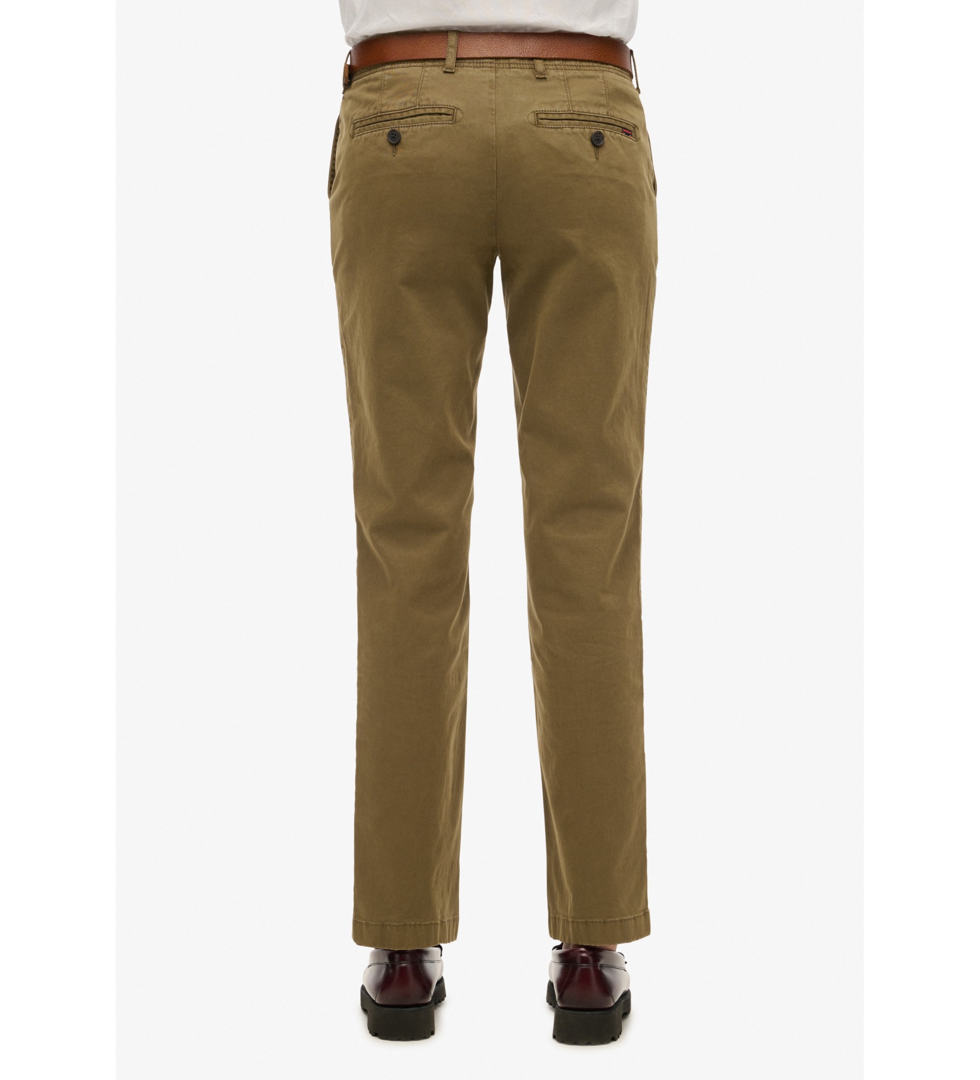 Superdry für Damen. W7011218A Braune Chino-Hose mit mittlerer Leibhöhe (30/32), Lässig, Baumwolle
