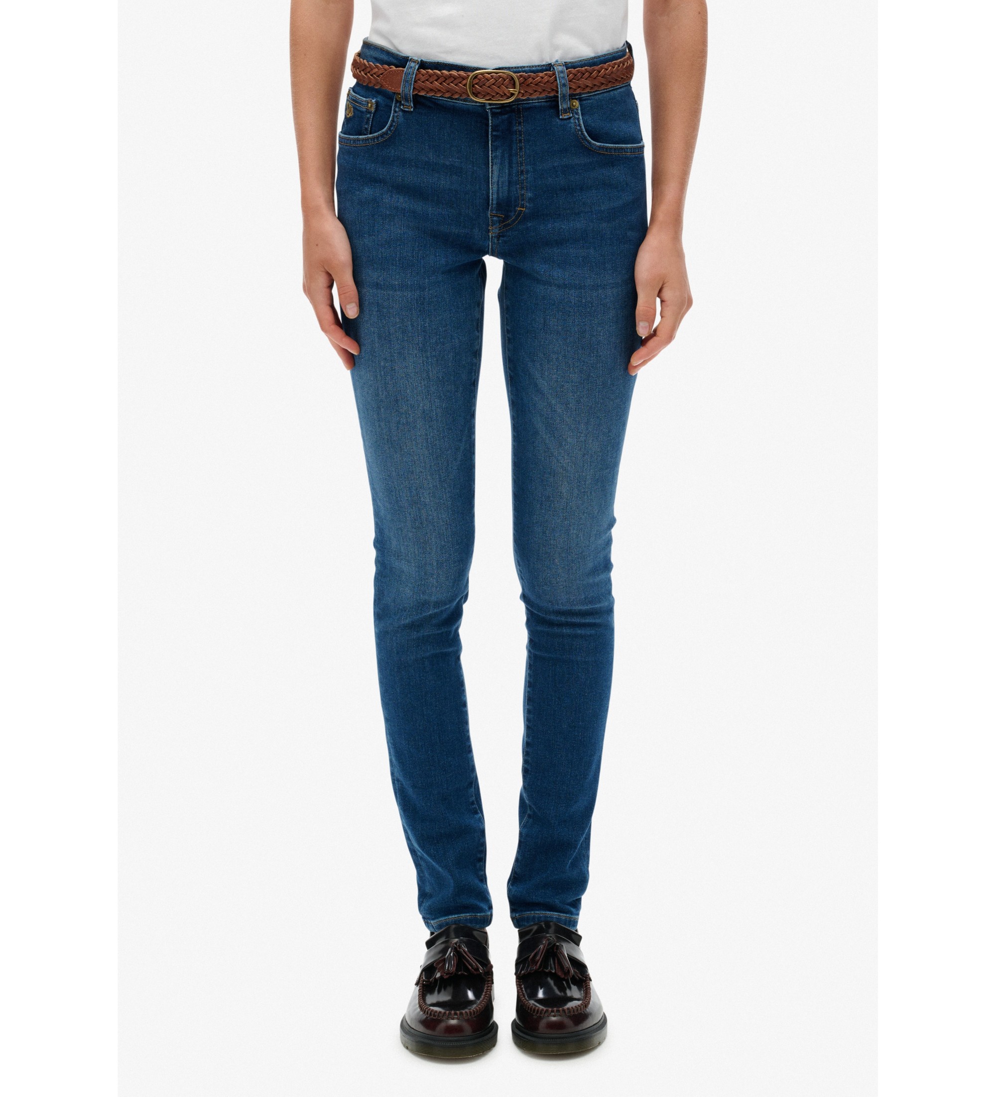 Superdry für Damen. W7011258A Jeans Mide Rise blau (26/30), Lässig, Baumwolle
