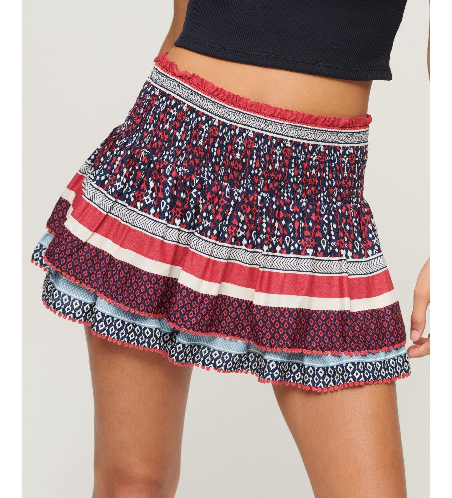 Superdry für Damen. W7210264A Step-Minirock mit Vintage Logo lila Logo (XL), Lässig, Flieder, Viskose