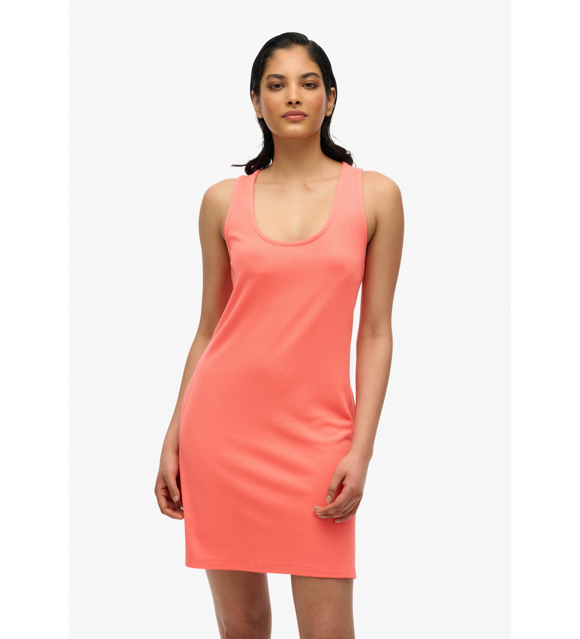 Superdry für Damen. W8011869A Ärmelloses Minikleid in Koralle (XL), Lässig, Modal, Ärmellos / Hosenträger