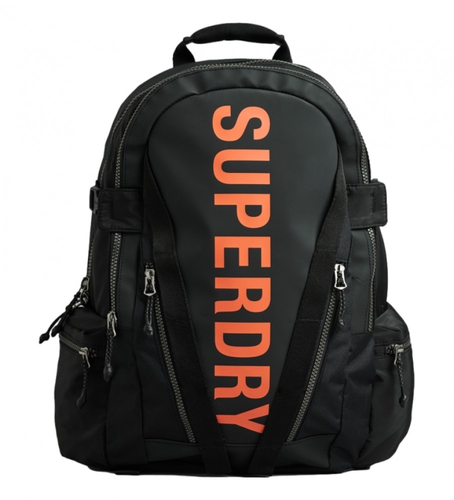 Superdry für Herren. Y9110157A Rucksack aus Canvas mit schwarzer Mountain-Grafik (OSFA), Lässig, Orange, Polyester