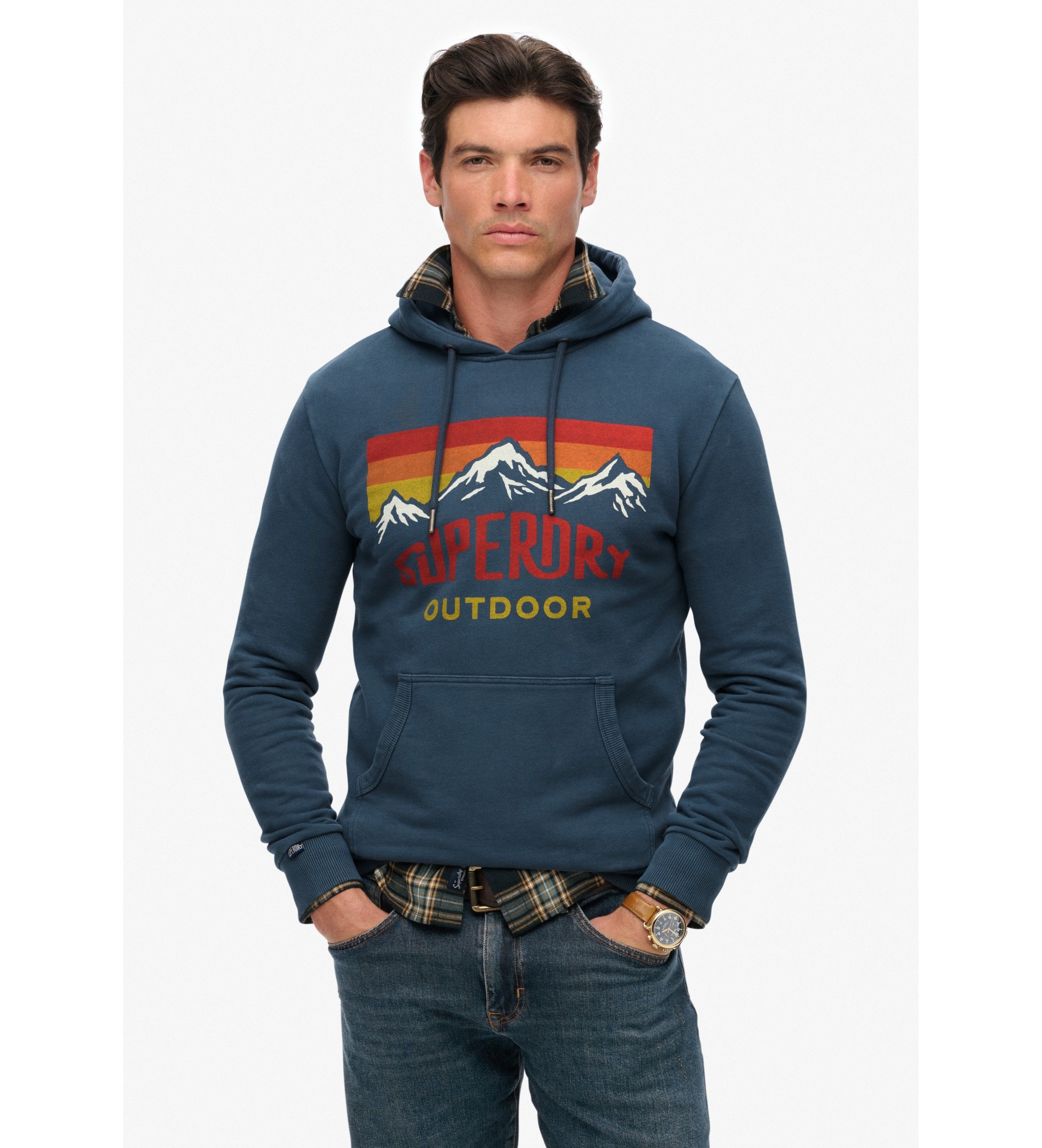 Superdry für Herren. M2014296A Mountain Entspanntes Sweatshirt blau (XL), Lässig, Baumwolle, Langarm