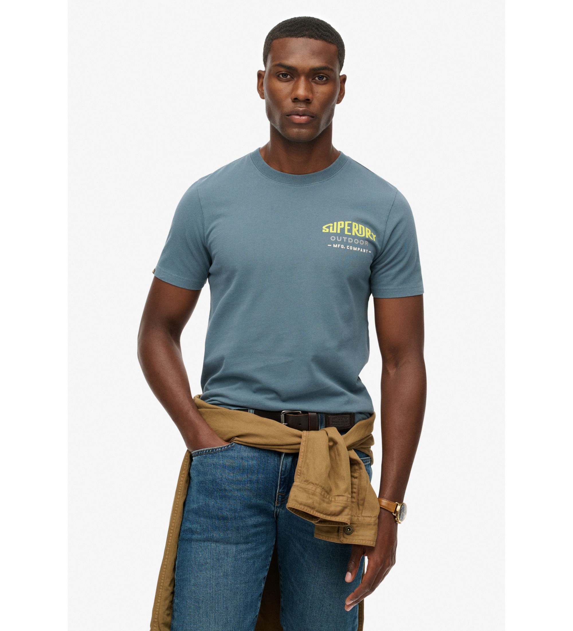Superdry für Herren. M1012242A Mountain Relaxed T-shirt blau (XL), Lässig, Baumwolle, Kurzarm