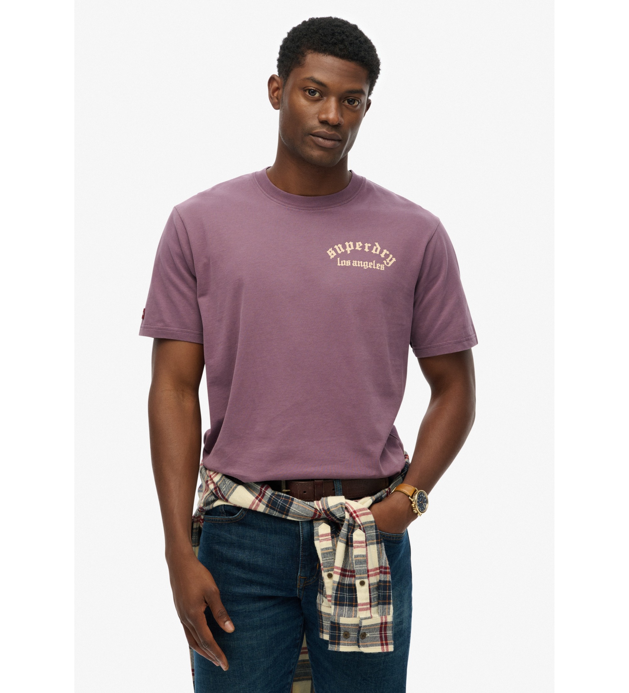 Superdry für Herren. M1012251A Neo Trad Tattoo Lose T-shirt rosa (XL), Lässig, Flieder, Baumwolle, Kurzarm