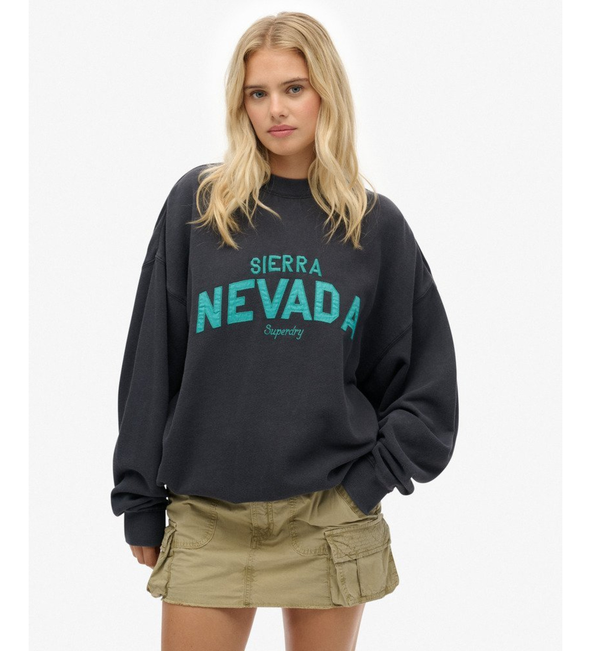 Superdry für Damen. W2012408A Outdoor Location Sweatshirt schwarz (XS), Lässig, Baumwolle