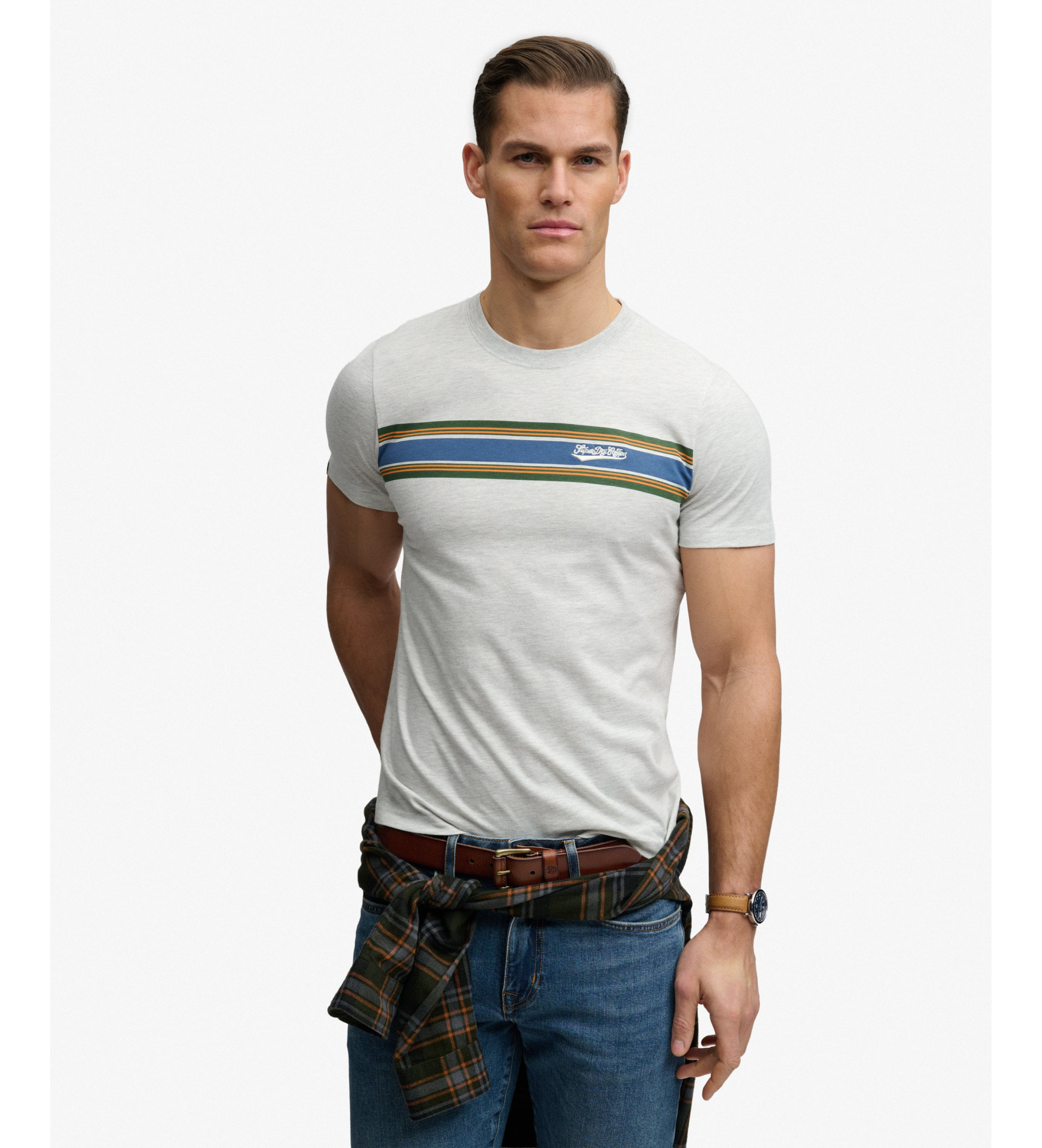 Superdry für Herren. M1012356A Outdoor Entspanntes T-shirt grau (XXL), Lässig, Baumwolle, Kurzarm