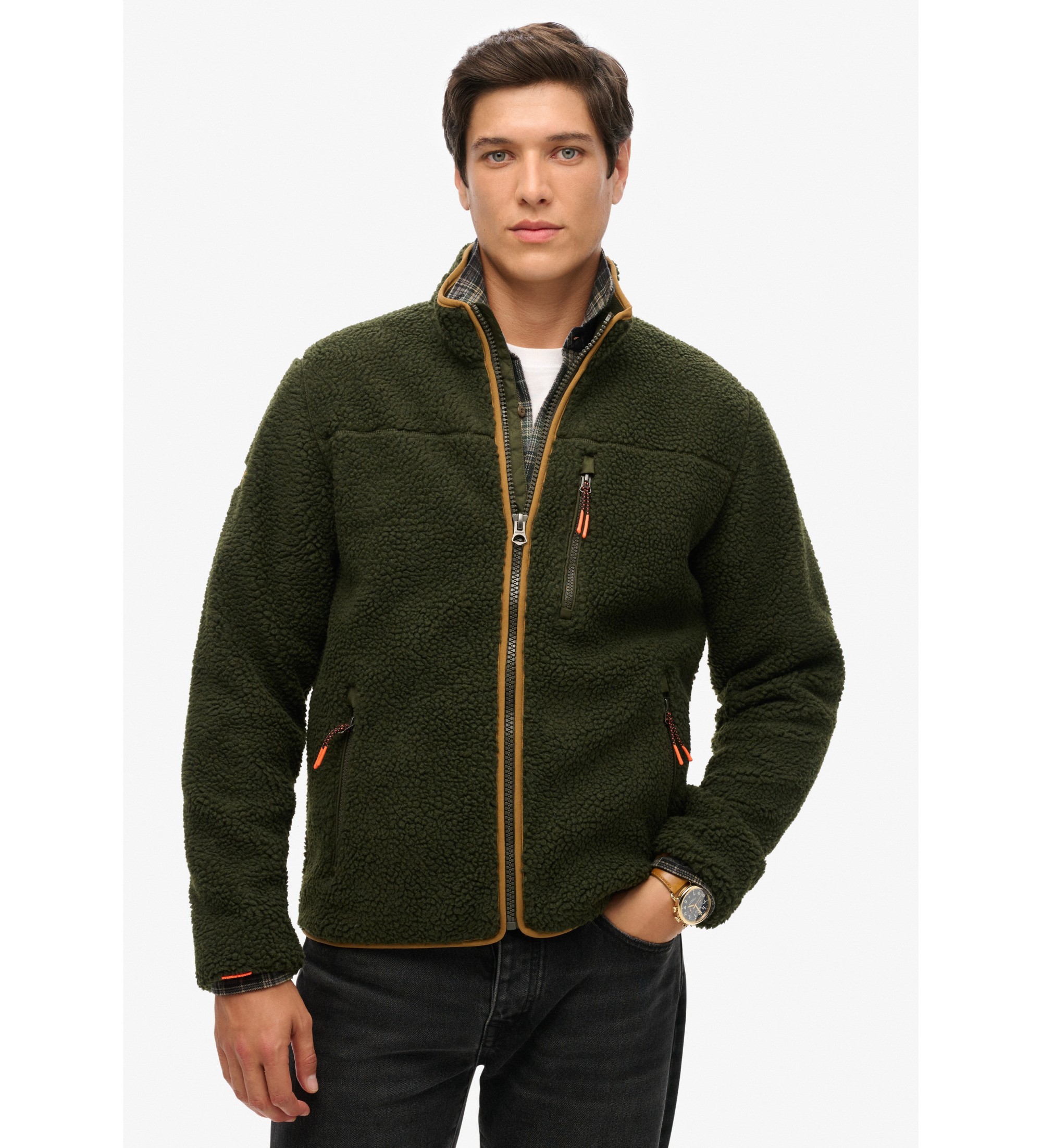 Superdry für Herren. M2014140A Outdoor Jacke Full Zip grün (S), Lässig, Polyester
