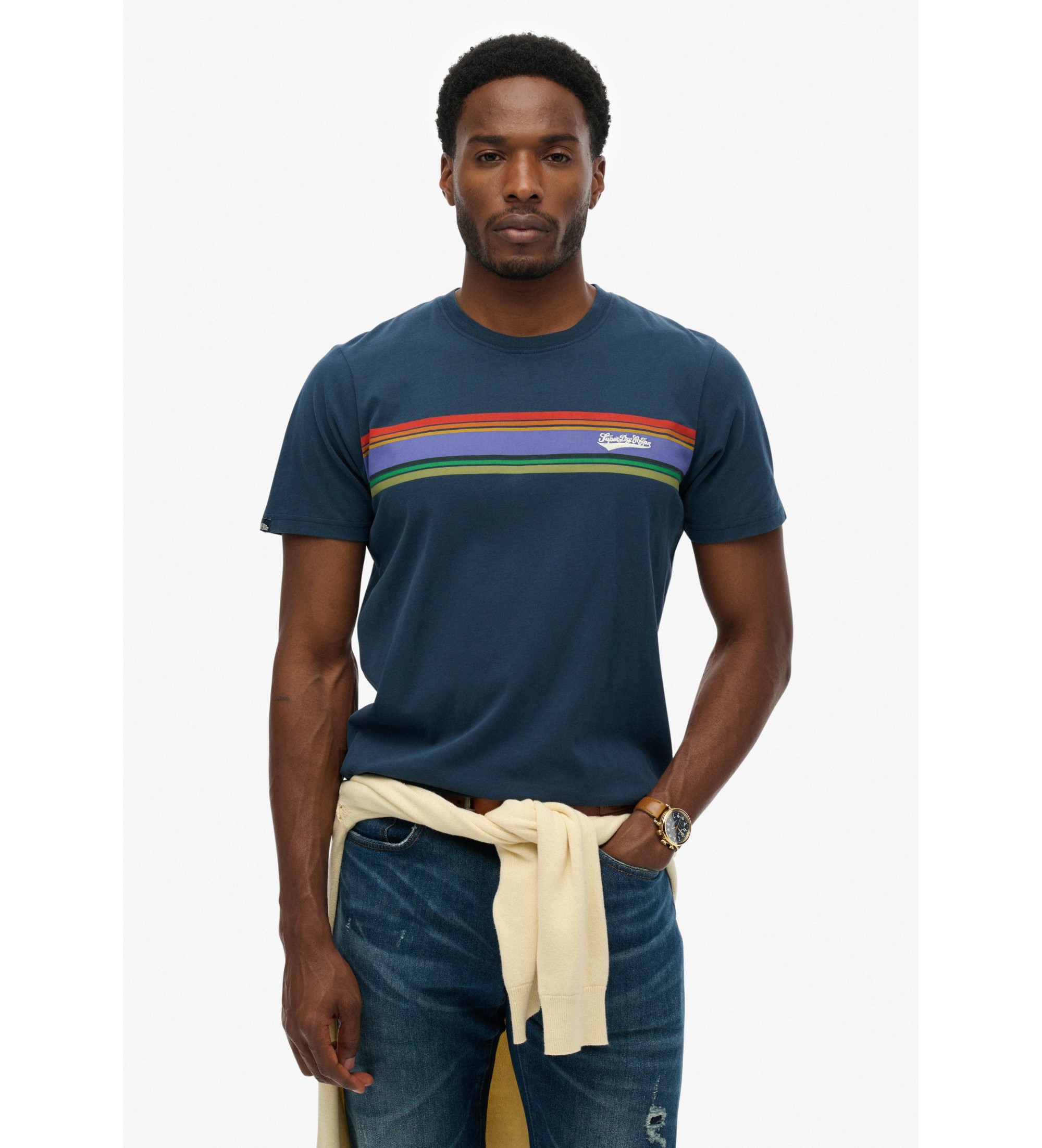 Superdry für Herren. M1012356A Outdoor Relaxed T-shirt navy (L), Lässig, Baumwolle, Kurzarm, Marine