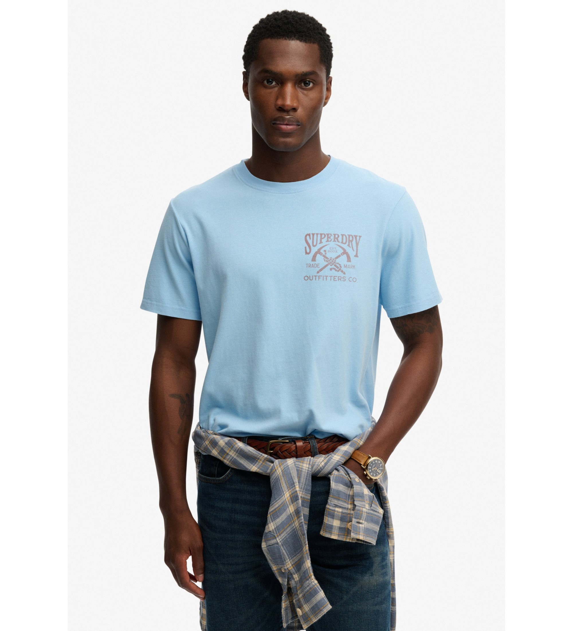 Superdry für Herren. M1012358A Outdoor Berg-T-Shirt blau (S), Lässig, Baumwolle, Kurzarm