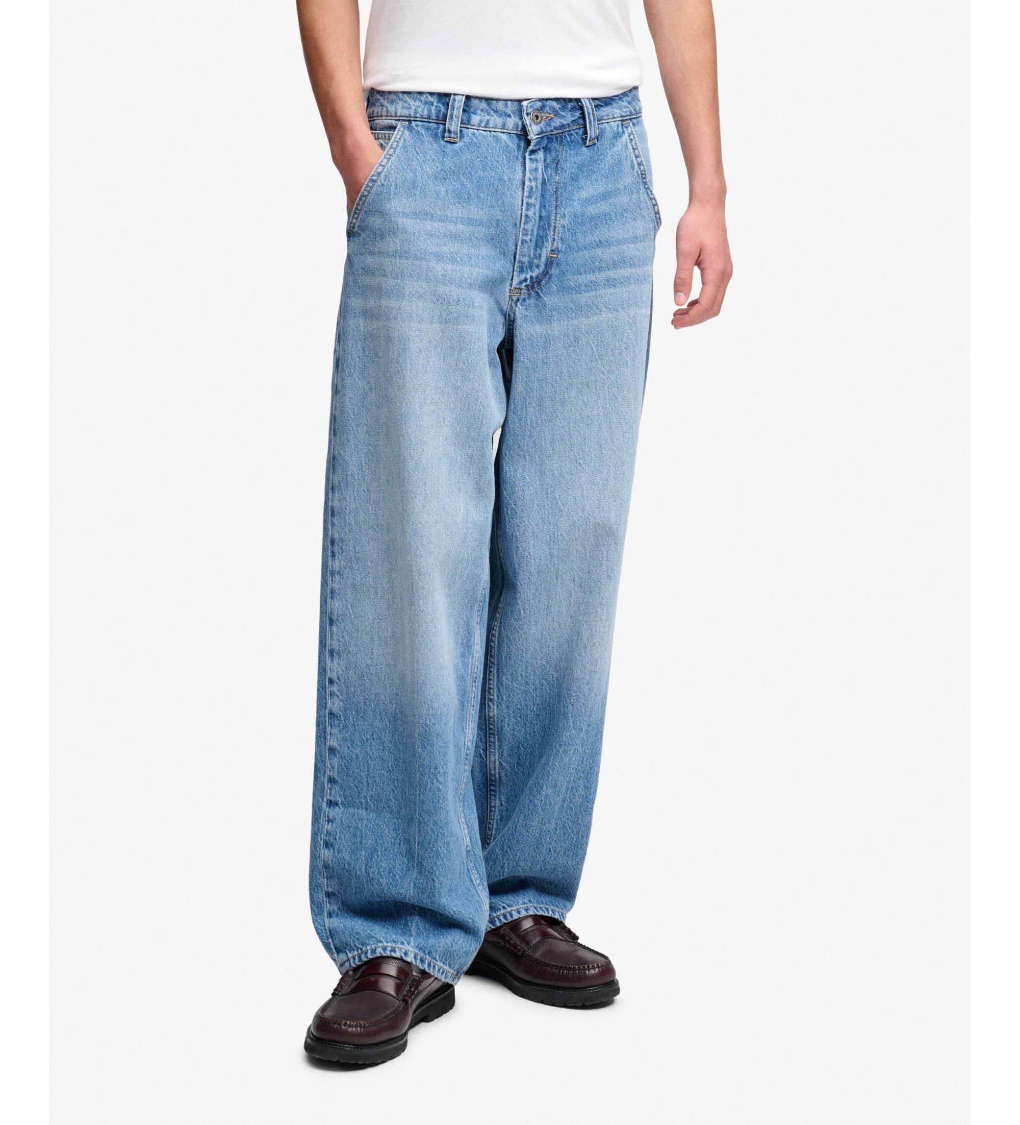 Superdry für Herren. M7011450A Oversized Rigid Washed Jeans hellblau (32/32), Lässig, Baumwolle, Denim