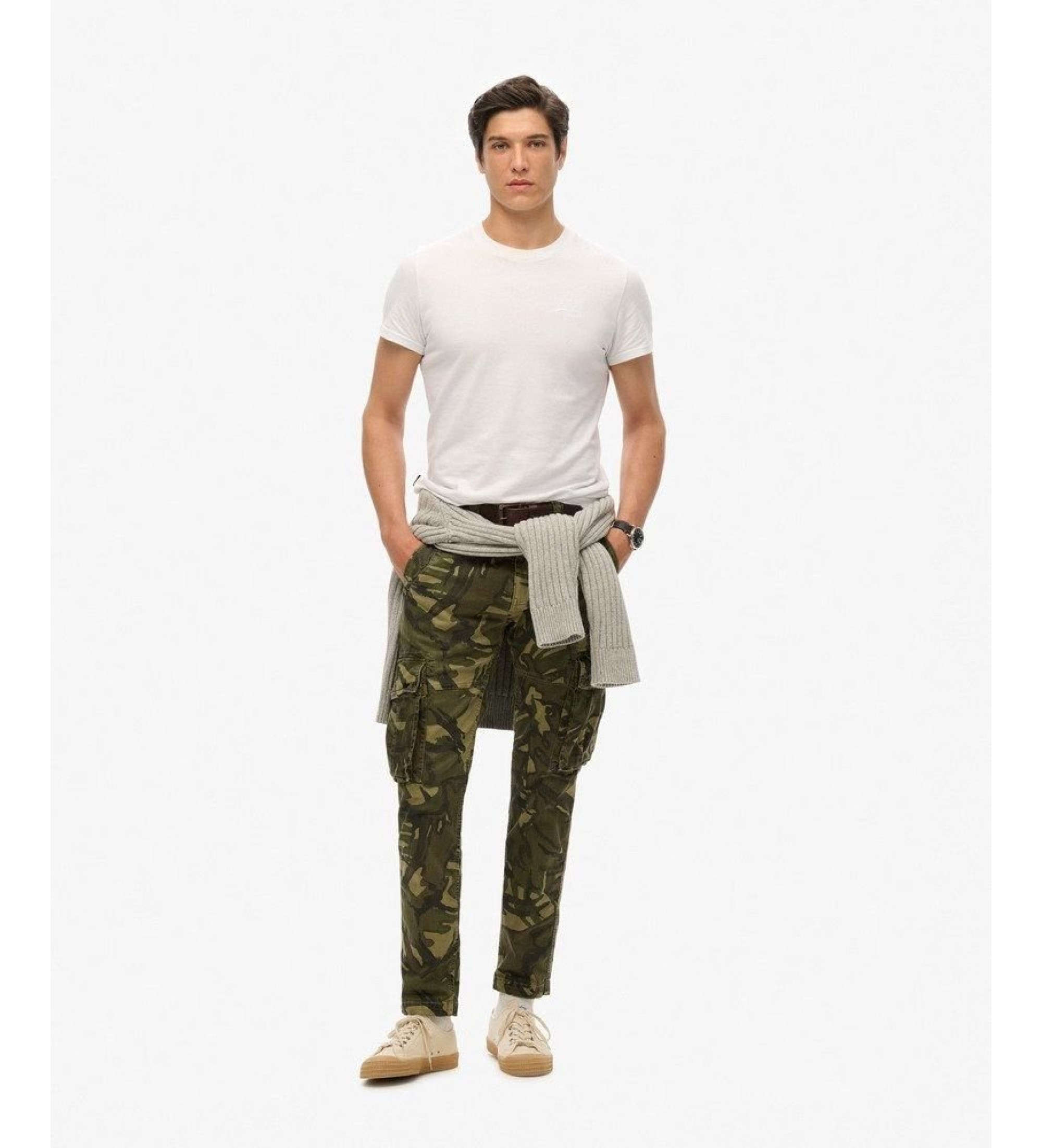 Superdry für Herren. M7011132A Cargo-Hose in grünem Tarnmuster (29), Lässig, Camouflage, Baumwolle