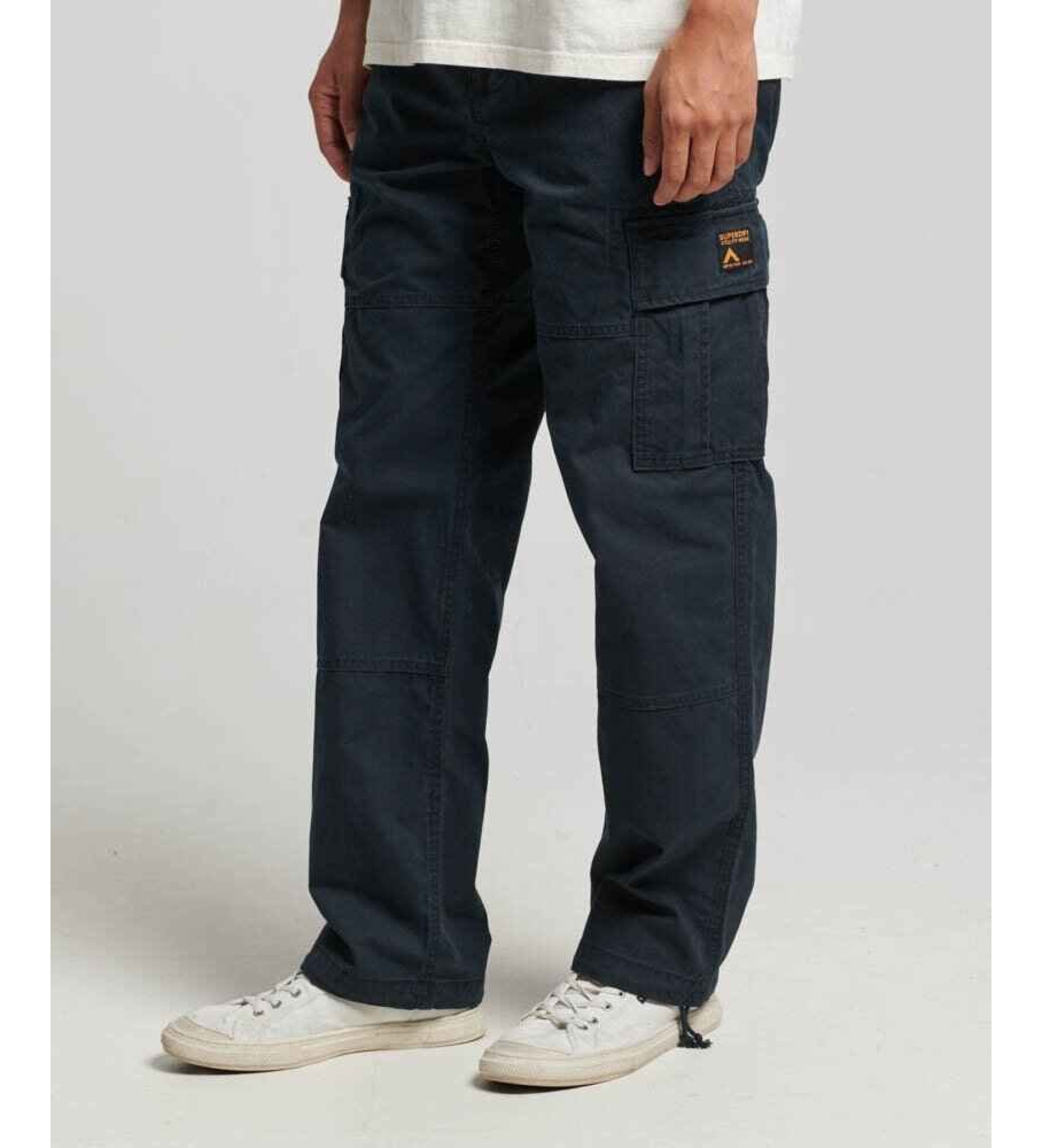 Superdry für Herren. M7011029A Marineblaue lockere Cargohose (32/32), Lässig, Baumwolle