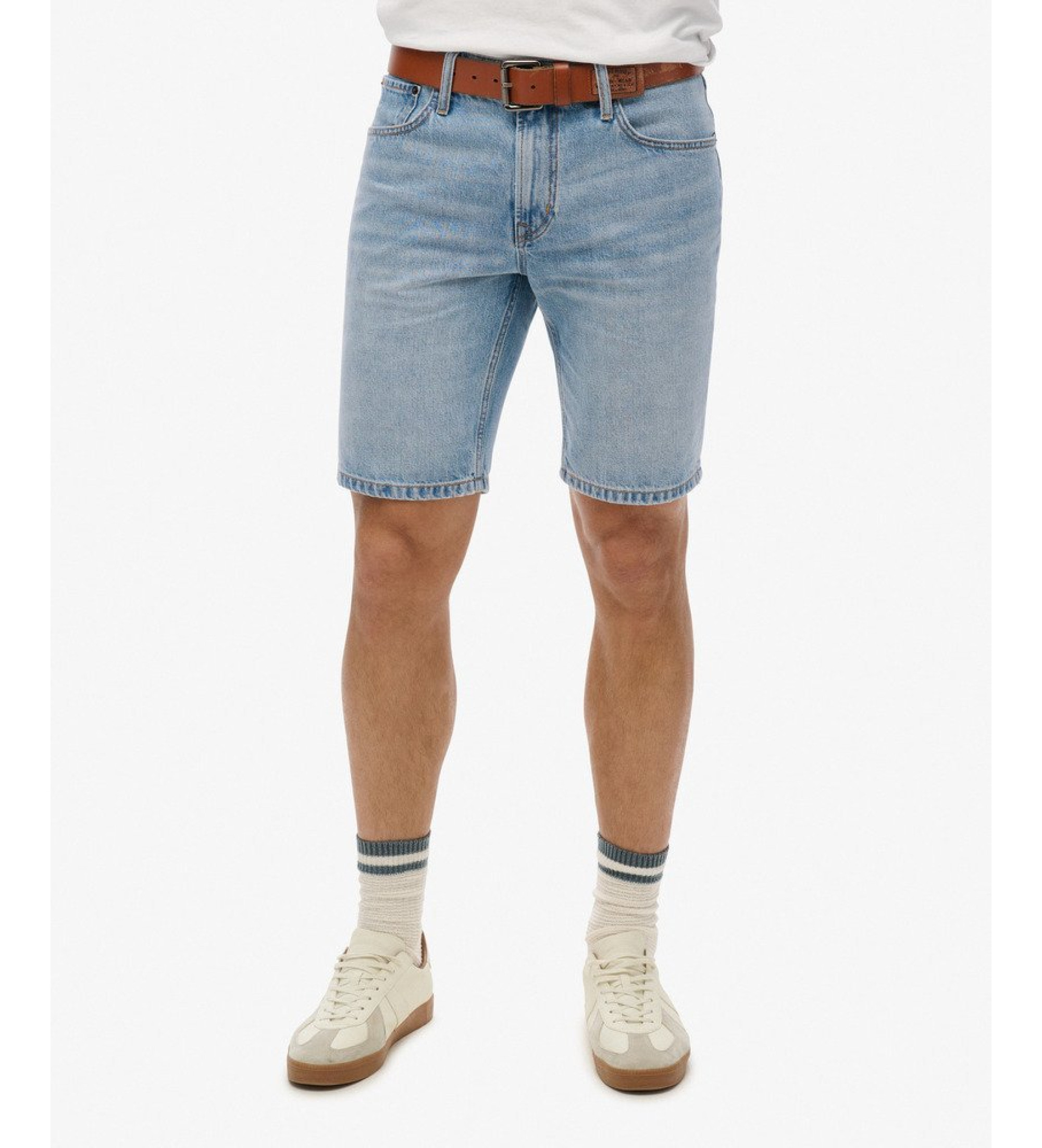 Superdry für Herren. M7110394A Vintage Logo Shorts blau (30), Lässig, Baumwolle, Denim