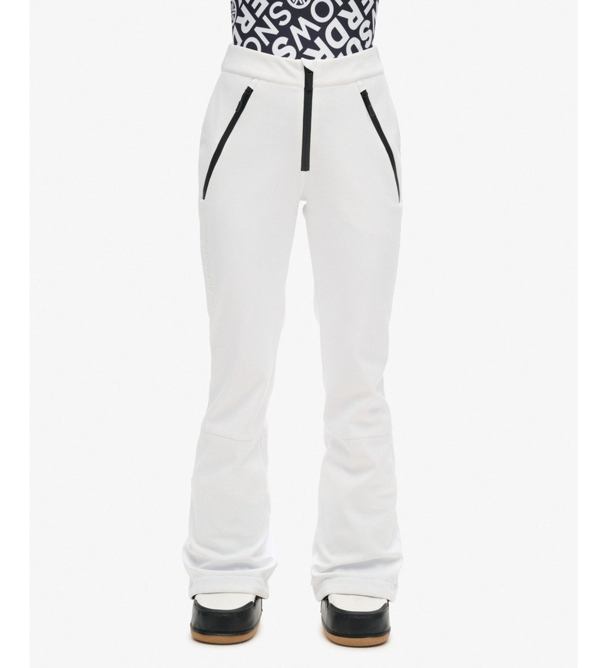 Superdry für Damen. WS110171A Skihose fitted softshell weiß (12 UK = M), Sportlich, Polyamid, Schnee