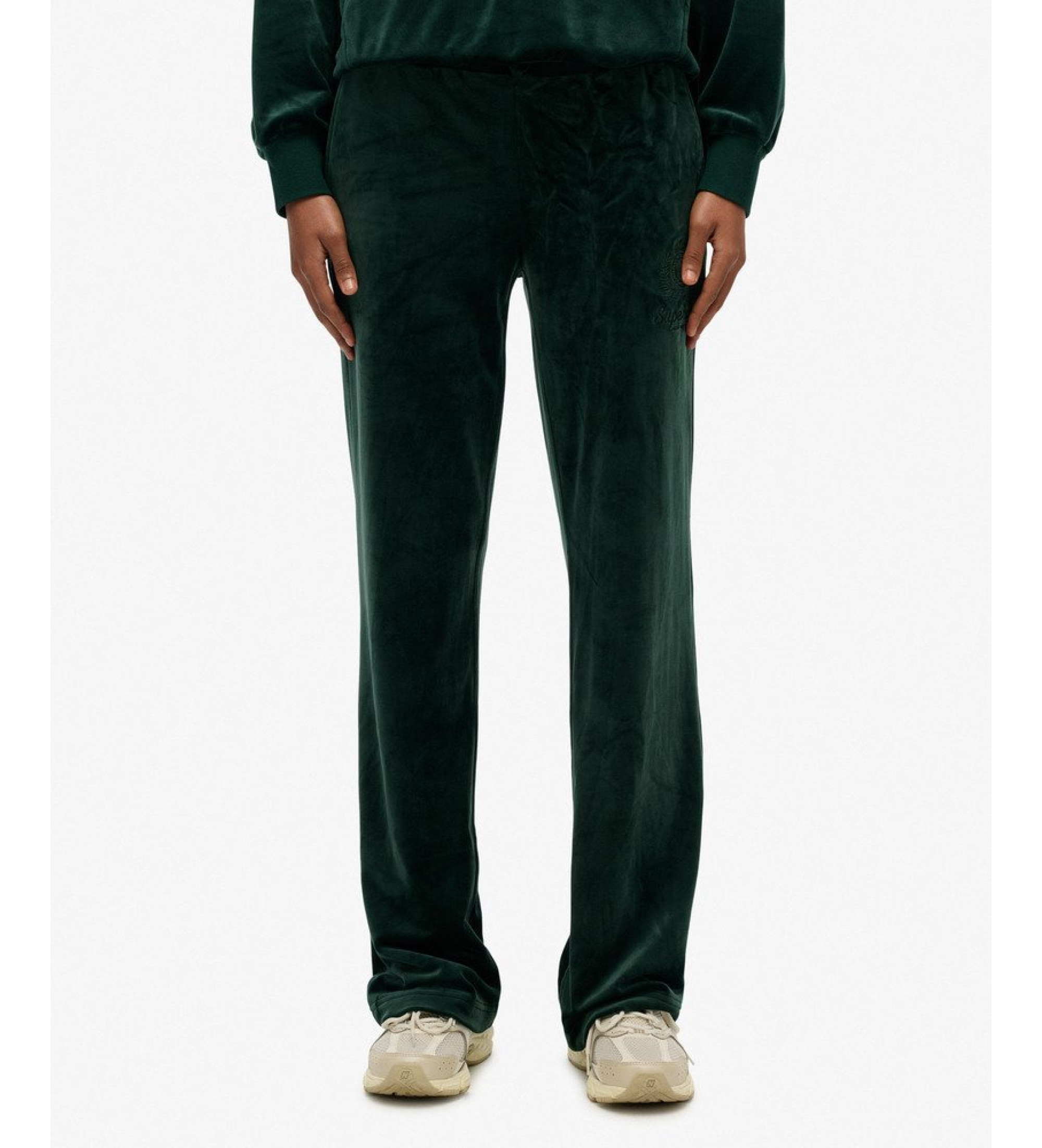 Superdry für Damen. W7011223A Jogger Country Club Velour grün Jogger Hose (M), Lässig, Polyester