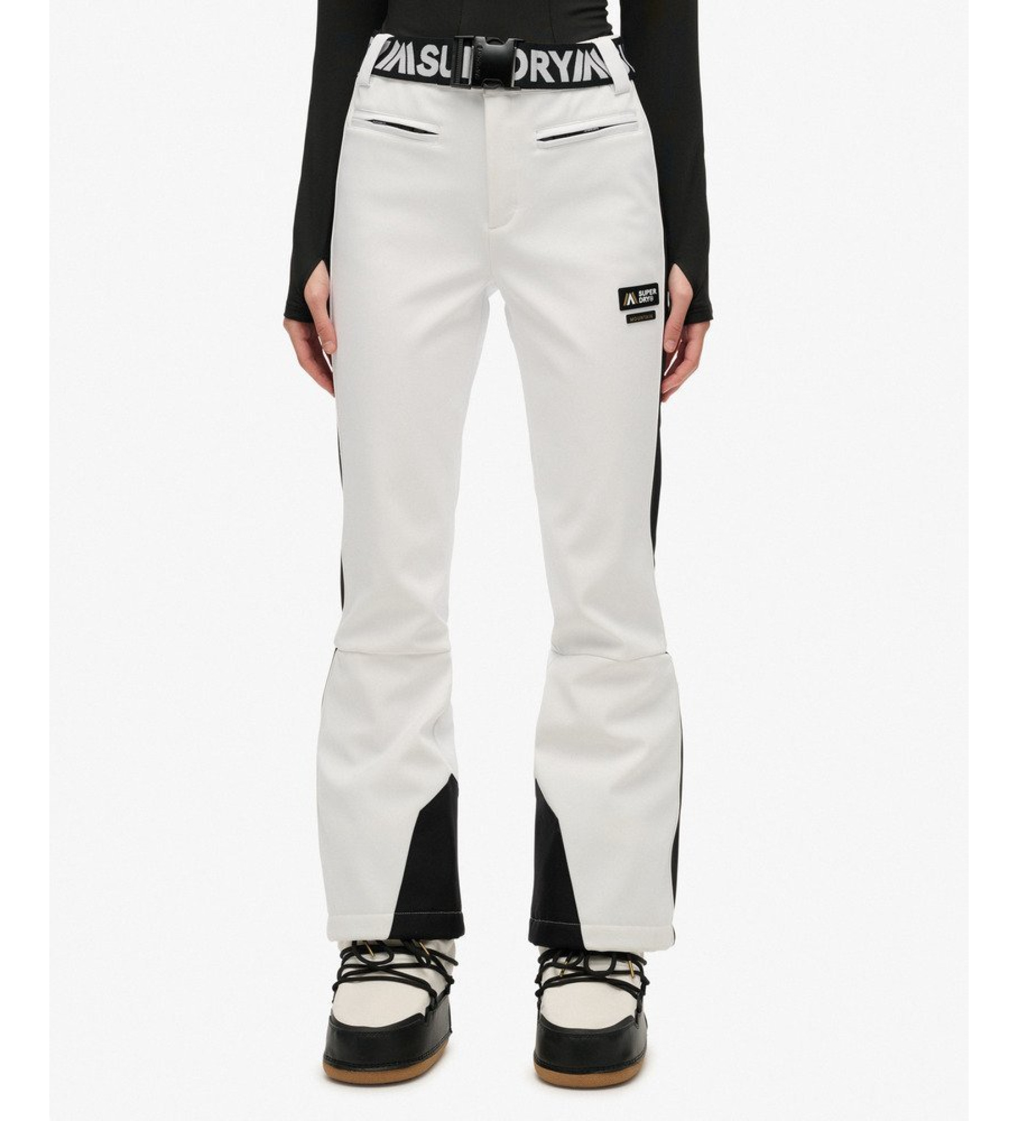 Superdryvoor vrouwen. WS110186A Witte Luxe Ski broek (14 UK = L), Sportief, Polyamide, Sneeuw