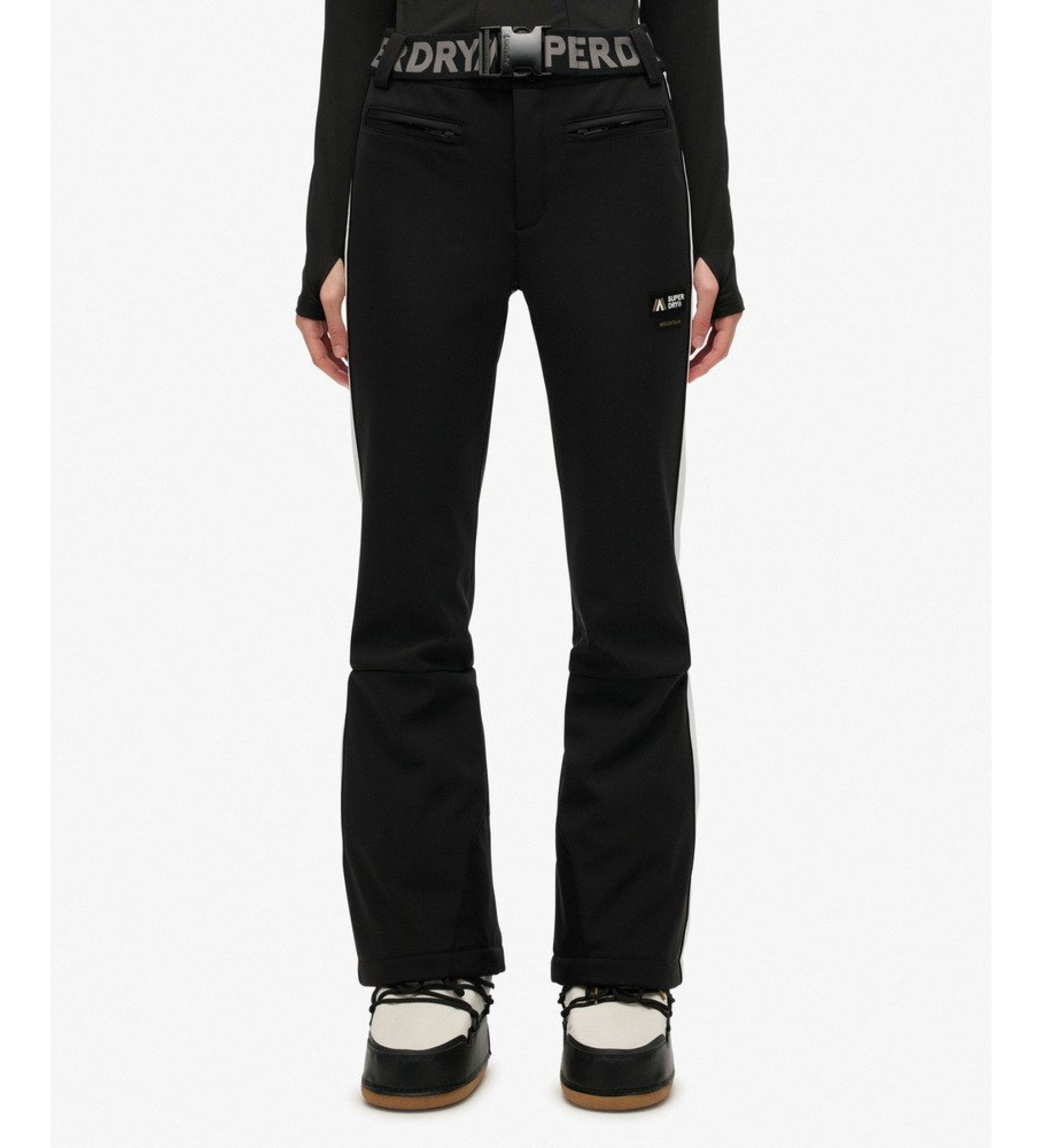 Superdry für Damen. WS110186A Luxe Sky Hose schwarz (8 UK = XS), Sportlich, Polyamid, Schnee